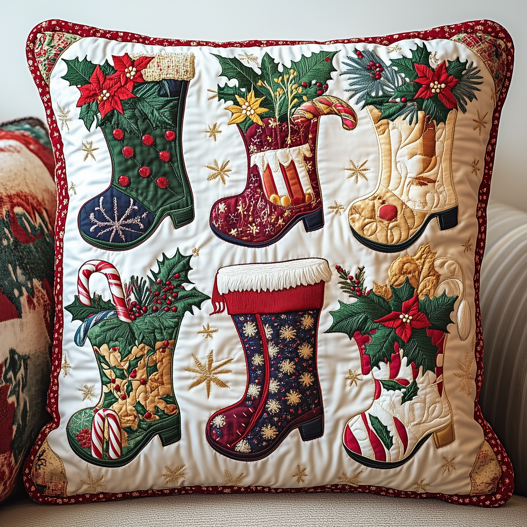 Christmas Santa Boot Quilted Pillow Case Feel the Perfect Balance of Function and Style Christmas Santa Boot Quilted Pillow Case Feel the Perfect Balance of Function and Style