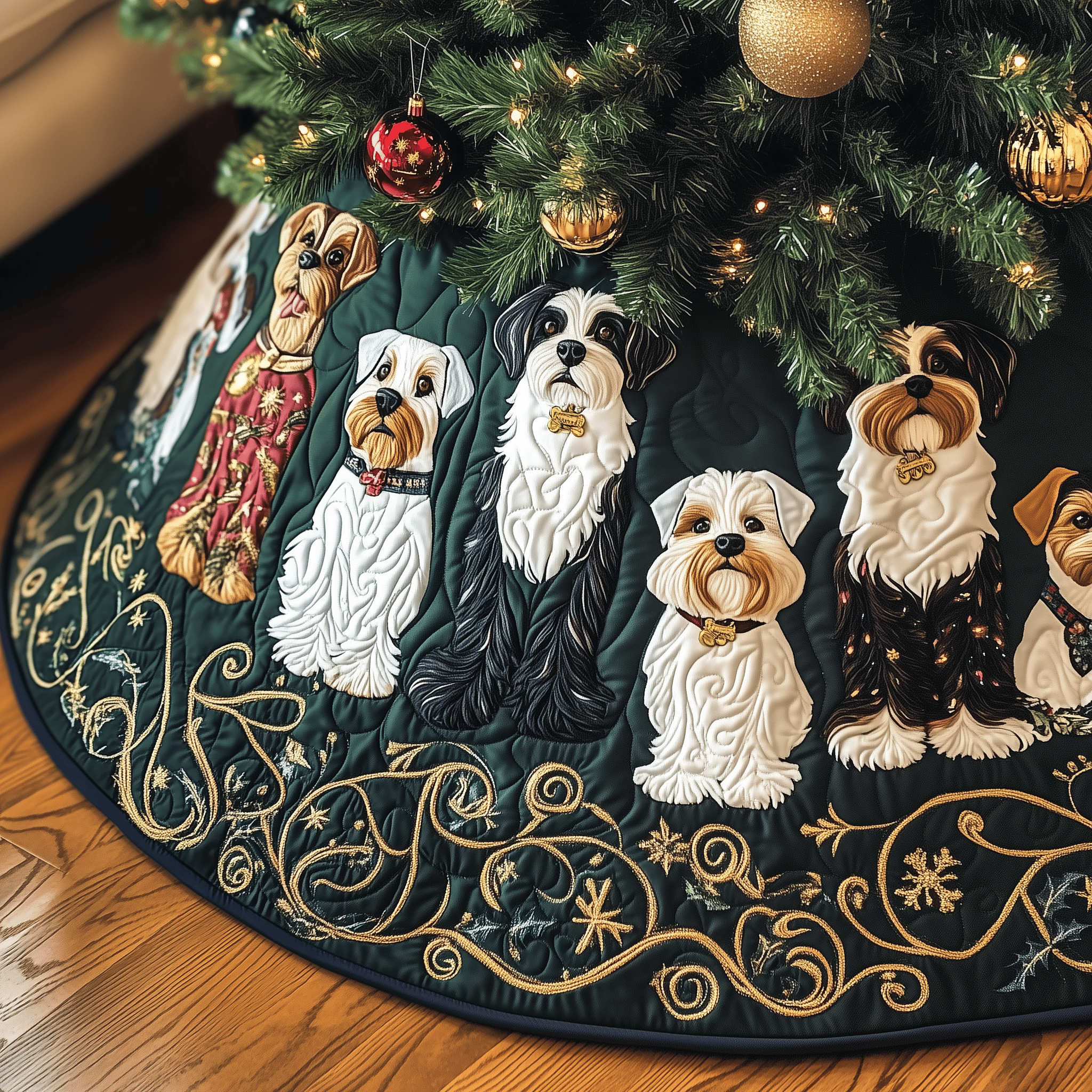 Christmas Schnauzer Quilted Tree Skirt Celebrate Life's Little Moments with a Perfect Tree Skirt Christmas Schnauzer Quilted Tree Skirt Celebrate Life's Little Moments with a Perfect Tree Skirt