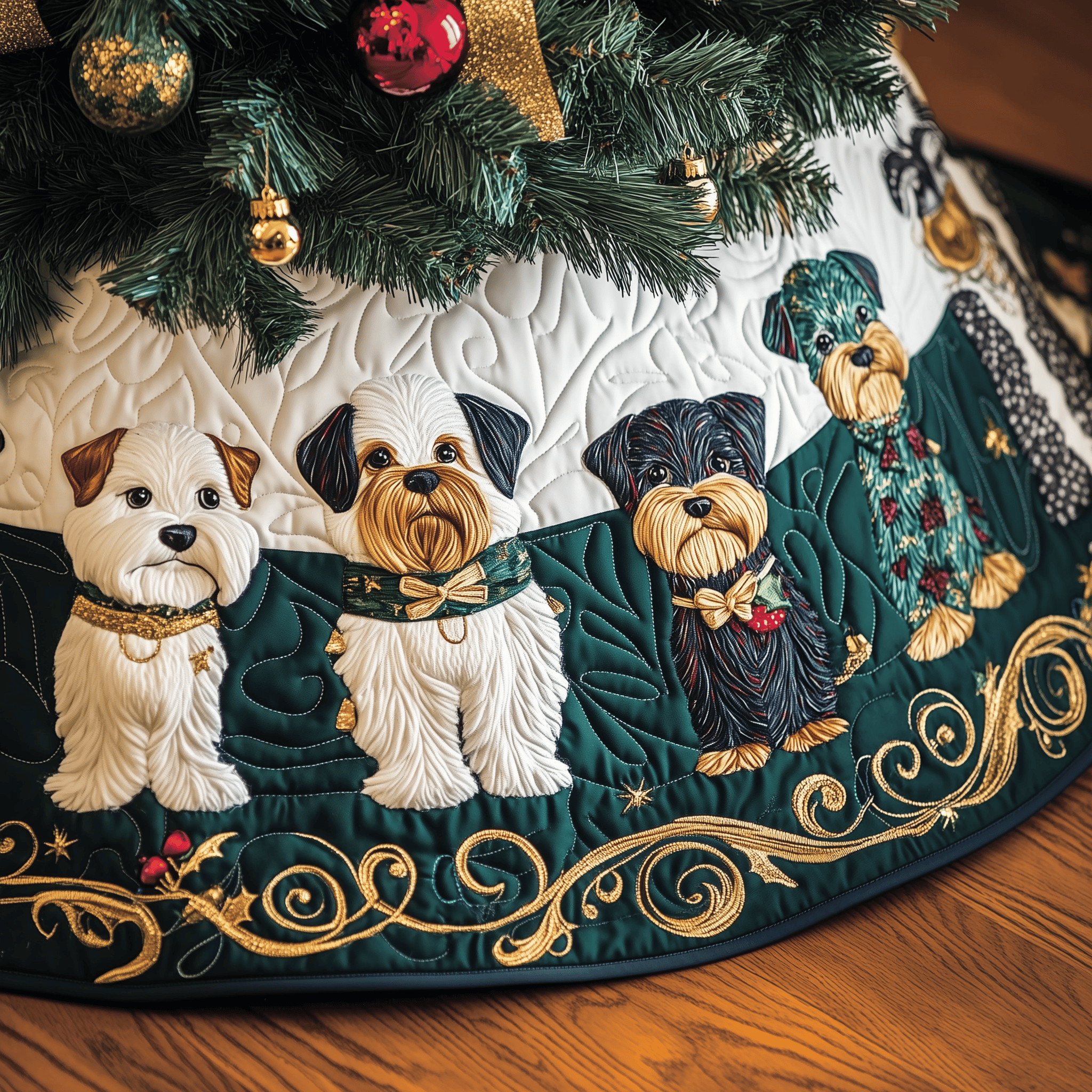 Christmas Schnauzer Quilted Tree Skirt Feel the Peace of the Holidays with a Thoughtful Tree Skirt Christmas Schnauzer Quilted Tree Skirt Feel the Peace of the Holidays with a Thoughtful Tree Skirt