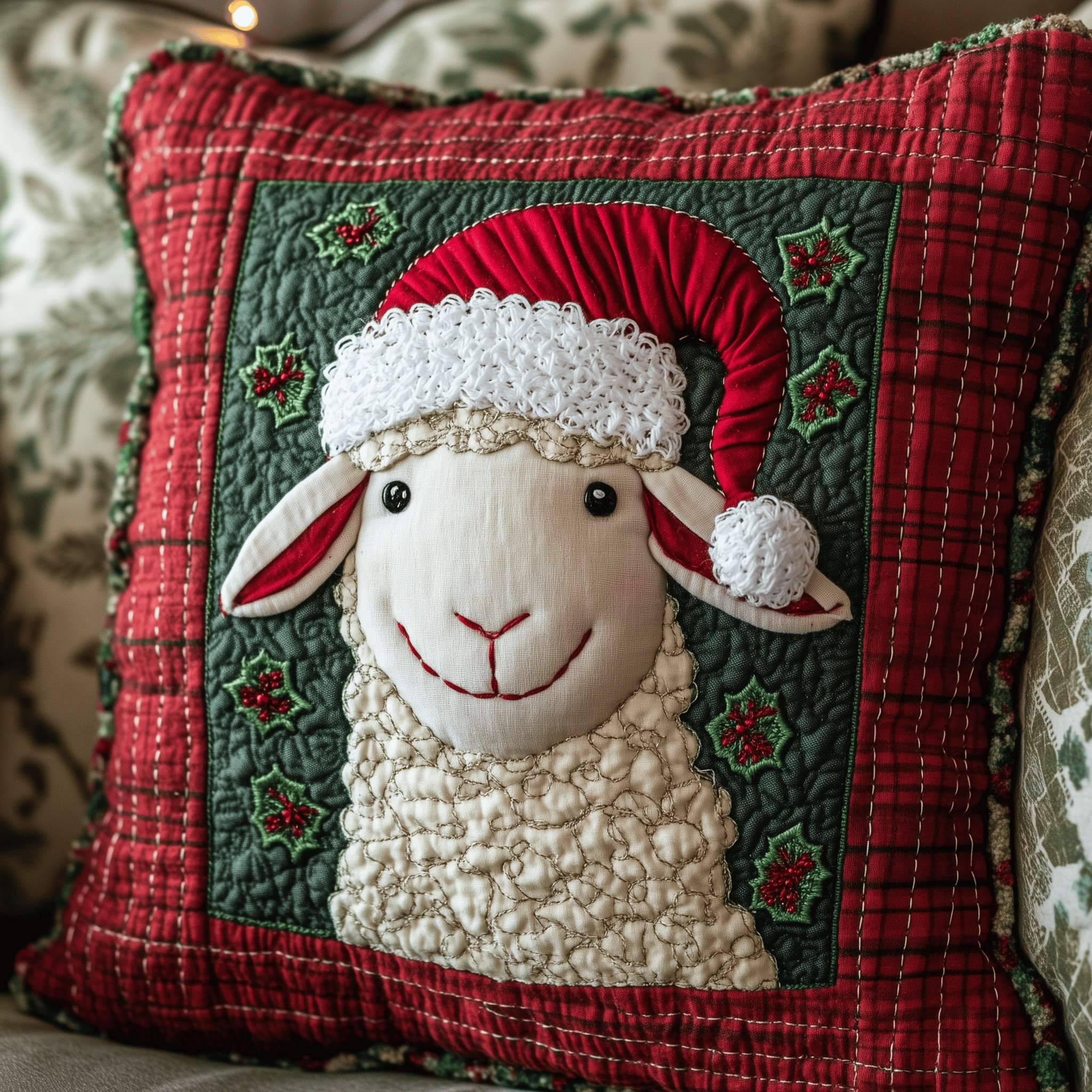 Christmas Sheep Quilted Pillow Case Bring Peace to Your Nights with a Soft and Durable Pillow Case Christmas Sheep Quilted Pillow Case Bring Peace to Your Nights with a Soft and Durable Pillow Case