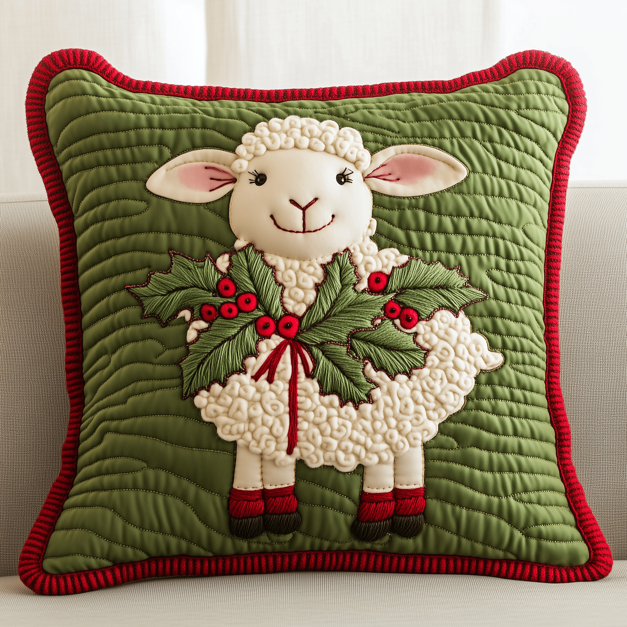 Christmas Sheep Quilted Pillow Case Feel the Difference Tonight Get Your Pillow Case Now Christmas Sheep Quilted Pillow Case Feel the Difference Tonight Get Your Pillow Case Now