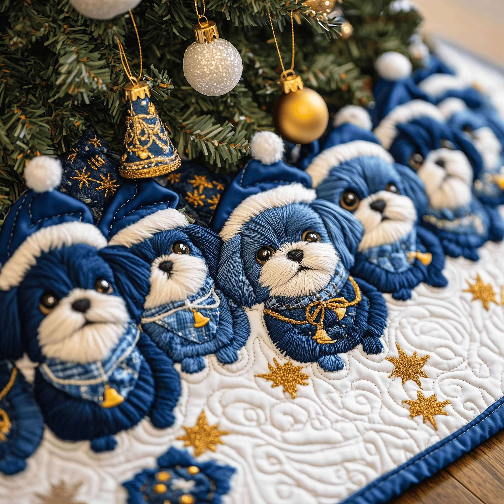 Christmas Shih Tzu Quilted Tree Skirt Add Heart to Your Holidays with a Durable Tree Skirt Christmas Shih Tzu Quilted Tree Skirt Add Heart to Your Holidays with a Durable Tree Skirt