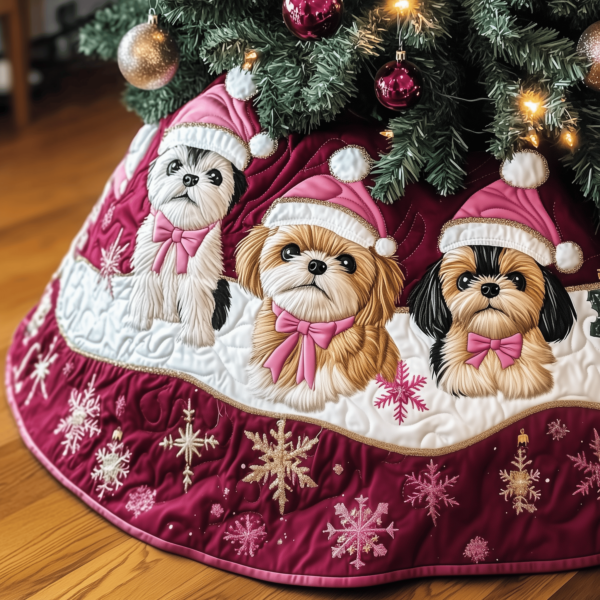 Christmas Shih Tzu Quilted Tree Skirt Keep Your Loved Ones Safe with the Perfect Tree Skirt Christmas Shih Tzu Quilted Tree Skirt Keep Your Loved Ones Safe with the Perfect Tree Skirt