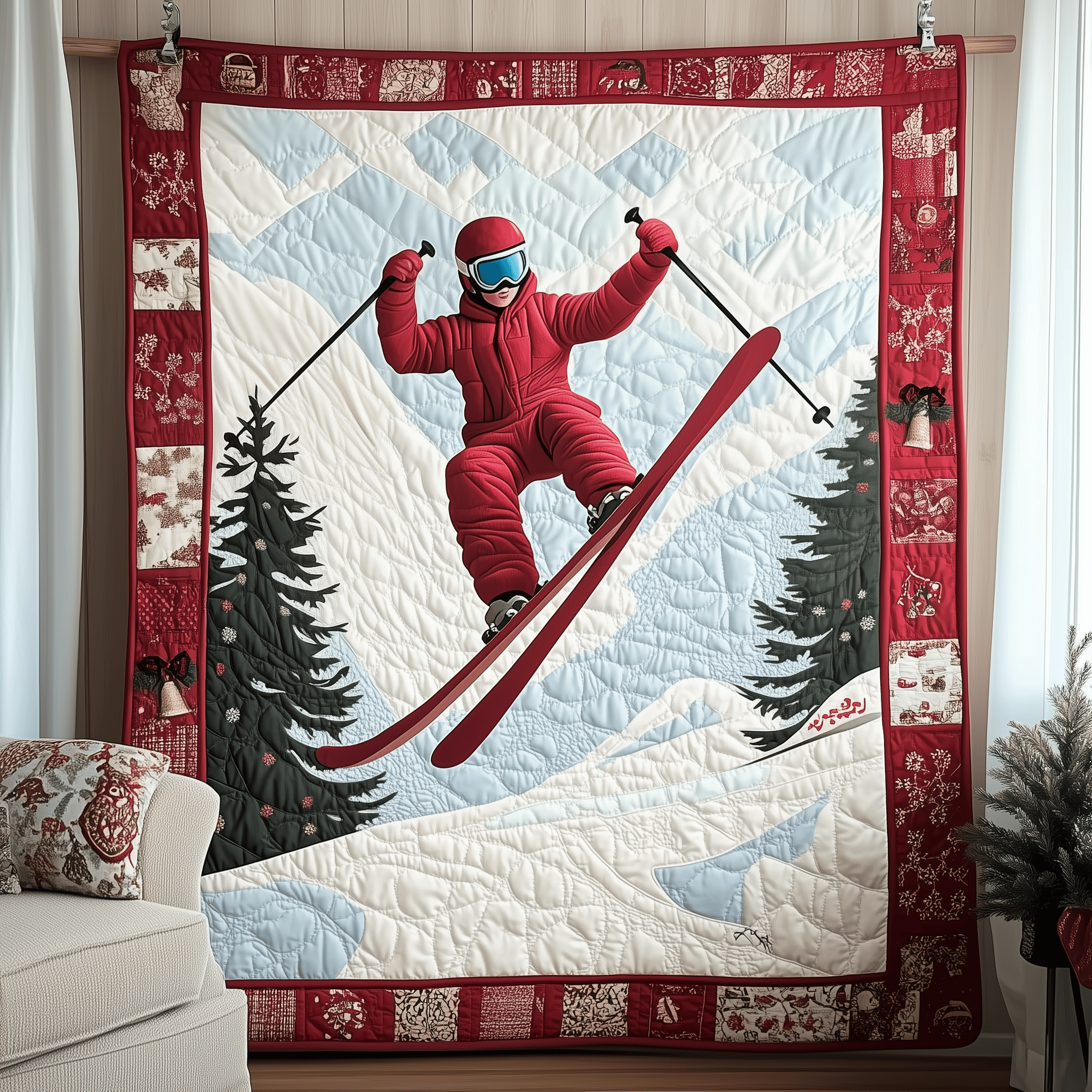 Christmas Skiing Quilted Blanket Enjoy Every Moment with a Blanket That Works Anywhere Christmas Skiing Quilted Blanket Enjoy Every Moment with a Blanket That Works Anywhere