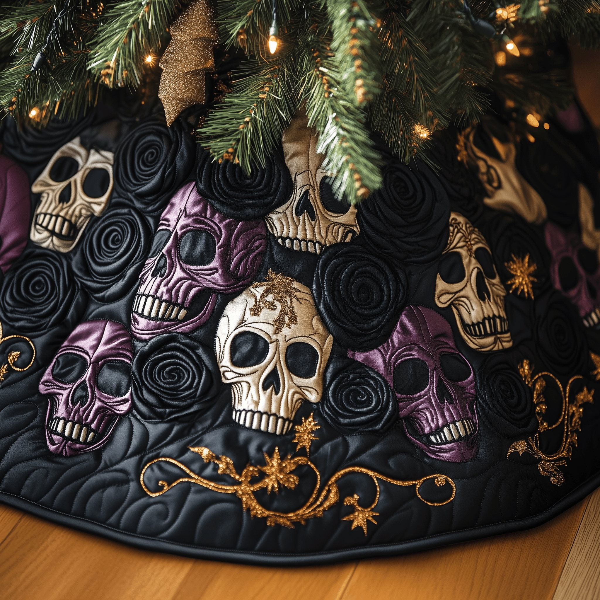 Christmas Skull Quilted Tree Skirt Bring Life to Your Holidays with a Safe and Stylish Skirt Christmas Skull Quilted Tree Skirt Bring Life to Your Holidays with a Safe and Stylish Skirt