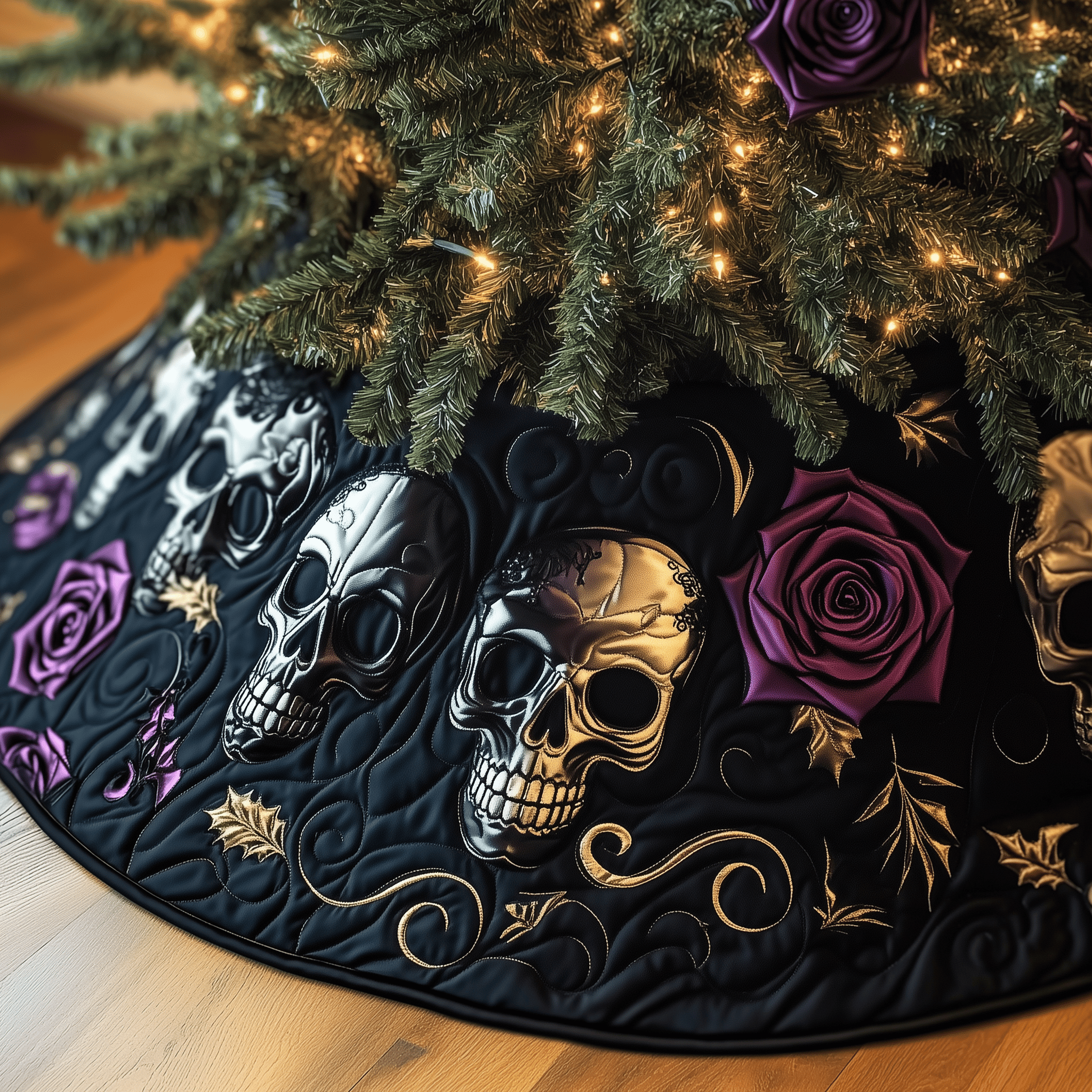 Christmas Skull Quilted Tree Skirt Celebrate Traditions with a Safe and Elegant Tree Skirt Christmas Skull Quilted Tree Skirt Celebrate Traditions with a Safe and Elegant Tree Skirt