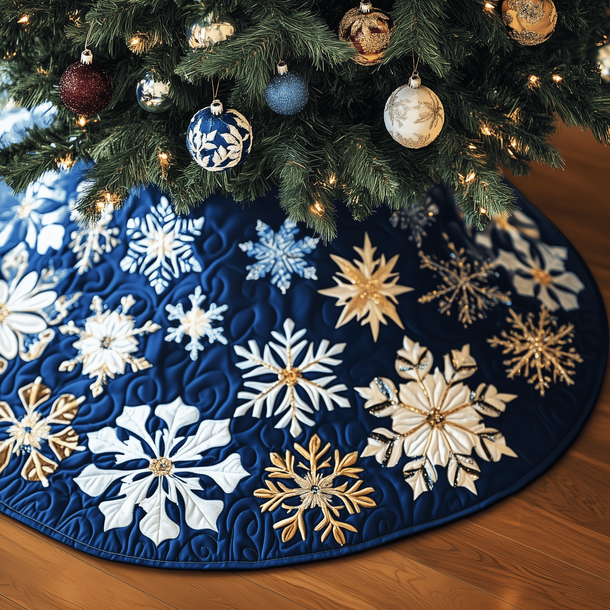 Christmas Snowflakes Quilted Tree Skirt Feel Your Home Glow with a Beautiful Tree Skirt Christmas Snowflakes Quilted Tree Skirt Feel Your Home Glow with a Beautiful Tree Skirt