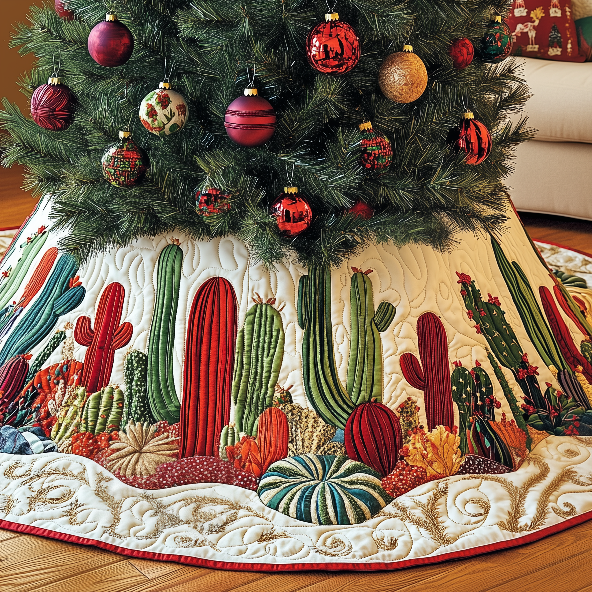 Christmas Southwest Cactus Quilted Tree Skirt Celebrate the Holidays the Right Way with a Perfect Tree Skirt Christmas Southwest Cactus Quilted Tree Skirt Celebrate the Holidays the Right Way with a Perfect Tree Skirt