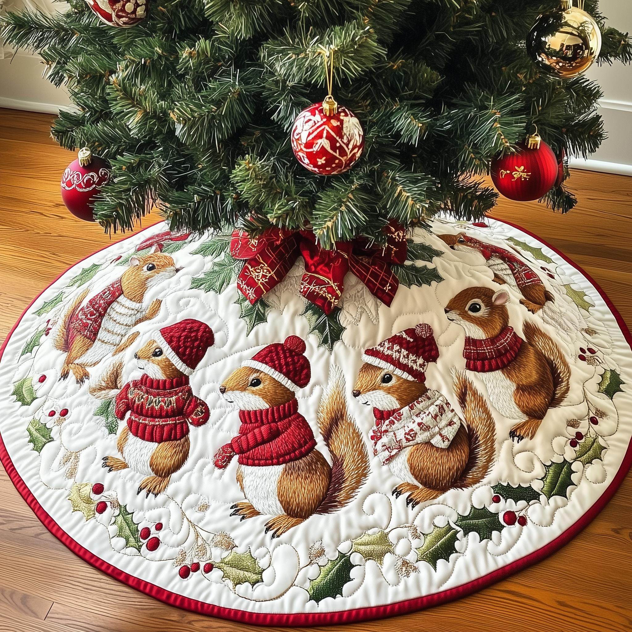 Christmas Squirrel Quilted Tree Skirt Feel the Holidays Flow with a Trusted Tree Skirt Christmas Squirrel Quilted Tree Skirt Feel the Holidays Flow with a Trusted Tree Skirt