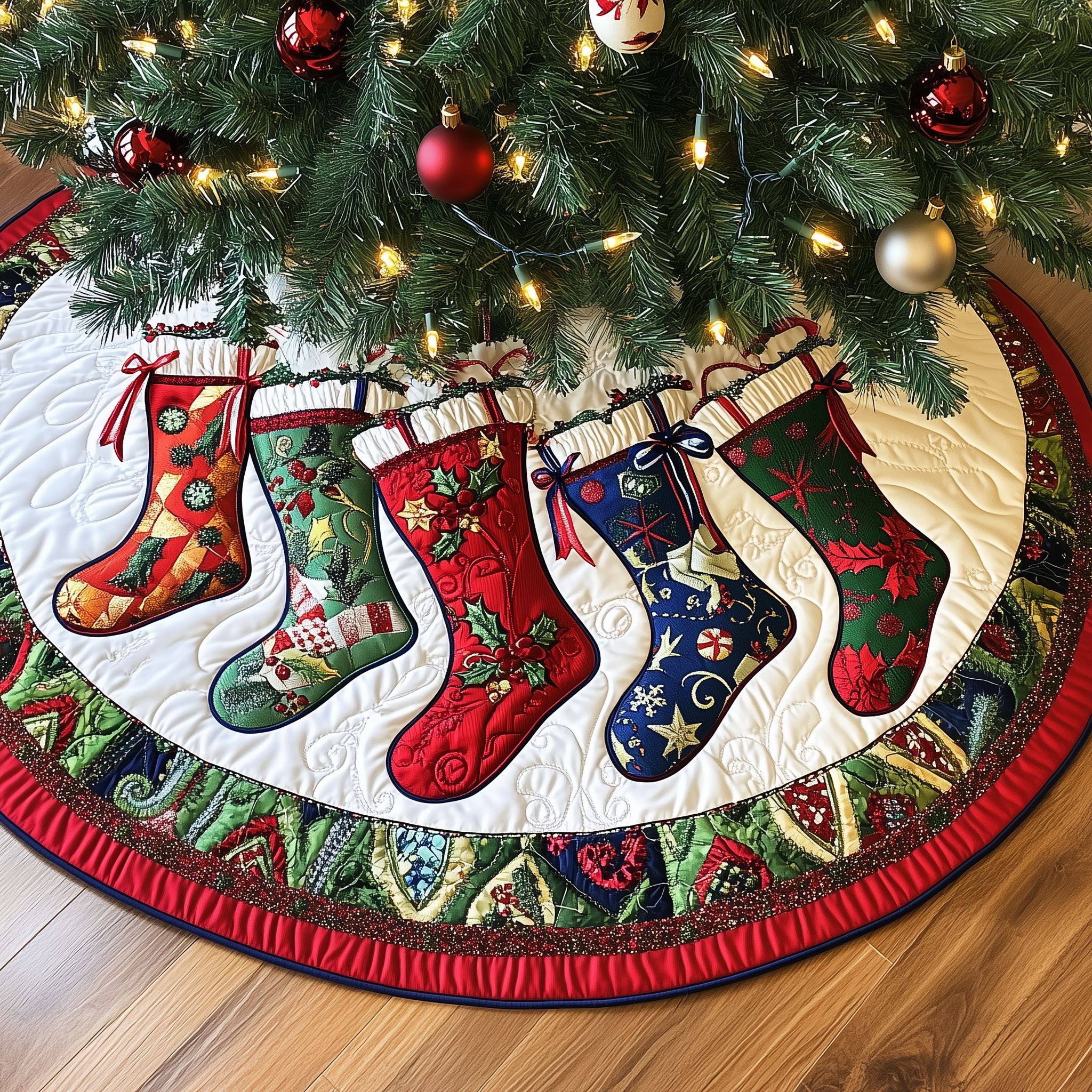 Christmas Stocking Quilted Tree Skirt Create Holiday Memories with a Safe and Chic Tree Skirt Christmas Stocking Quilted Tree Skirt Create Holiday Memories with a Safe and Chic Tree Skirt