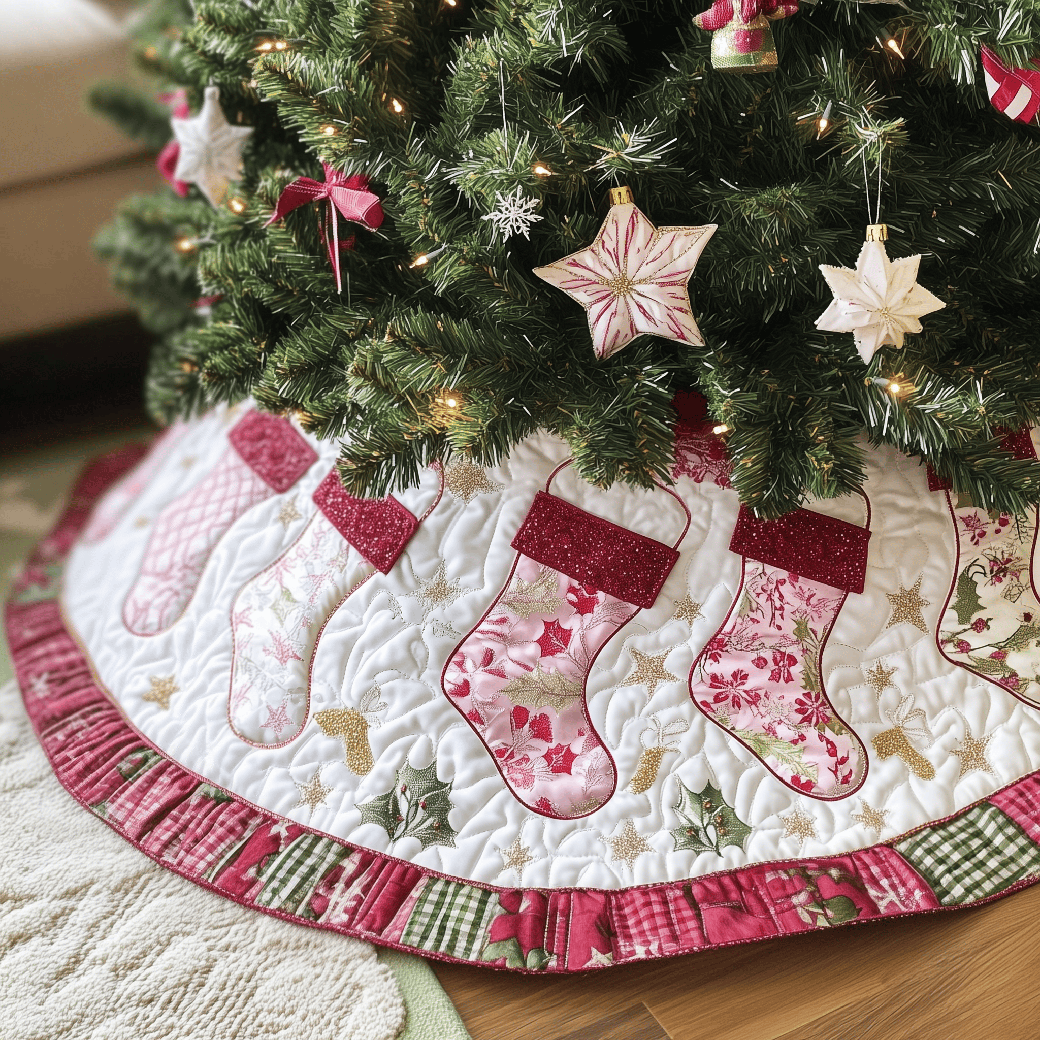 Christmas Stockings Quilted Tree Skirt Celebrate Love and Style with a Thoughtful Tree Skirt Christmas Stockings Quilted Tree Skirt Celebrate Love and Style with a Thoughtful Tree Skirt