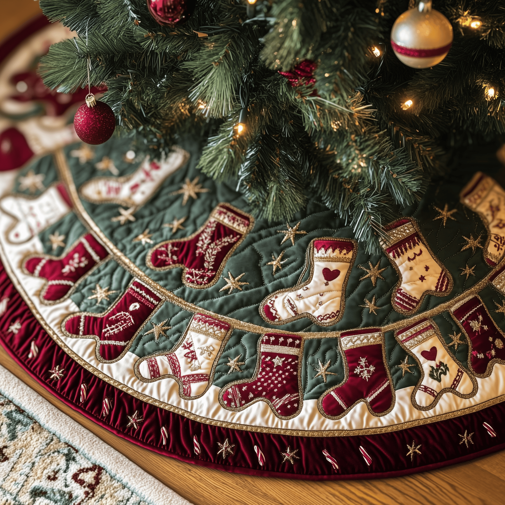Christmas Stockings Quilted Tree Skirt Enjoy Peace of Mind This Holiday with the Perfect Tree Skirt Christmas Stockings Quilted Tree Skirt Enjoy Peace of Mind This Holiday with the Perfect Tree Skirt
