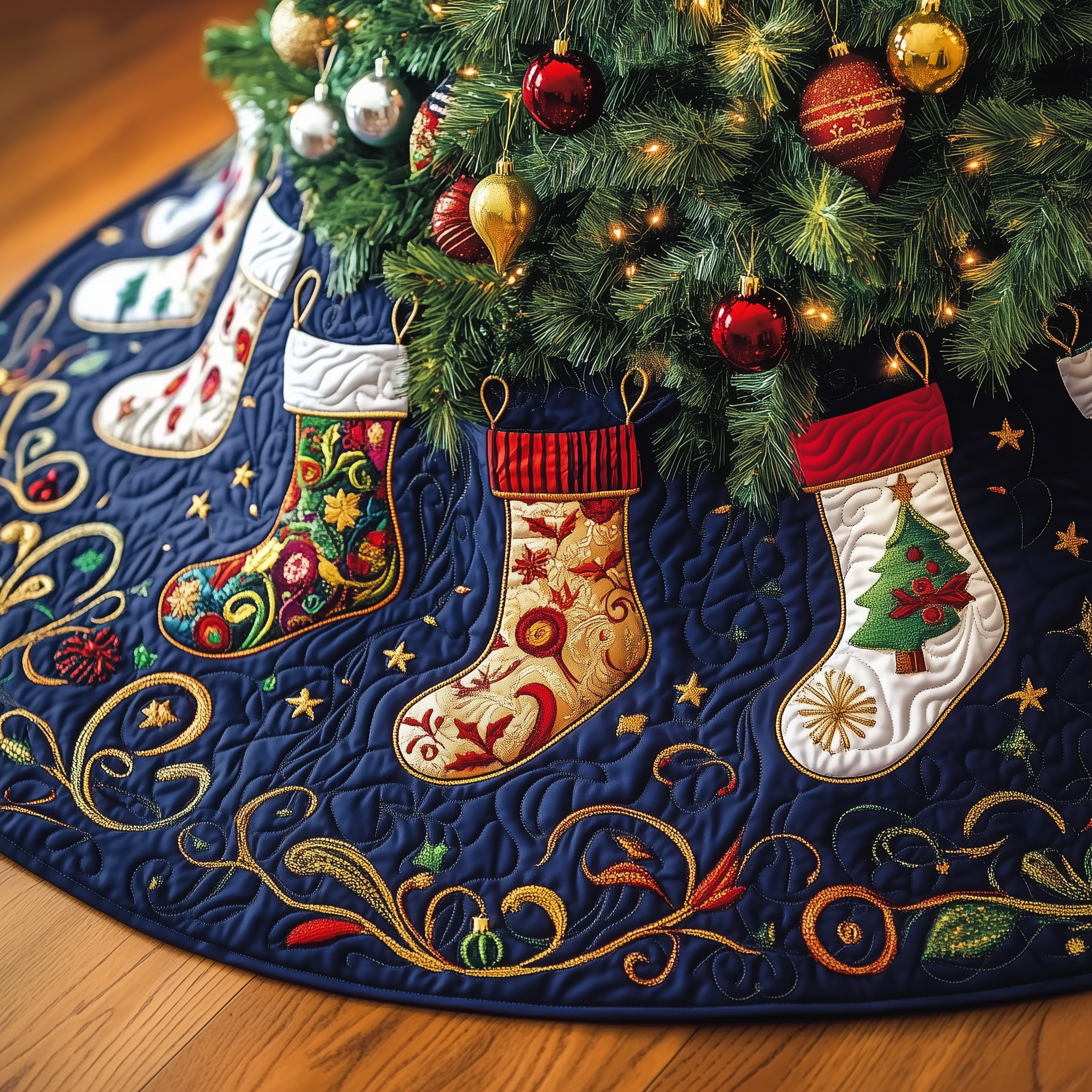 Christmas Stockings Quilted Tree Skirt Feel the Love of Christmas with Thoughtful Tree Decor Christmas Stockings Quilted Tree Skirt Feel the Love of Christmas with Thoughtful Tree Decor