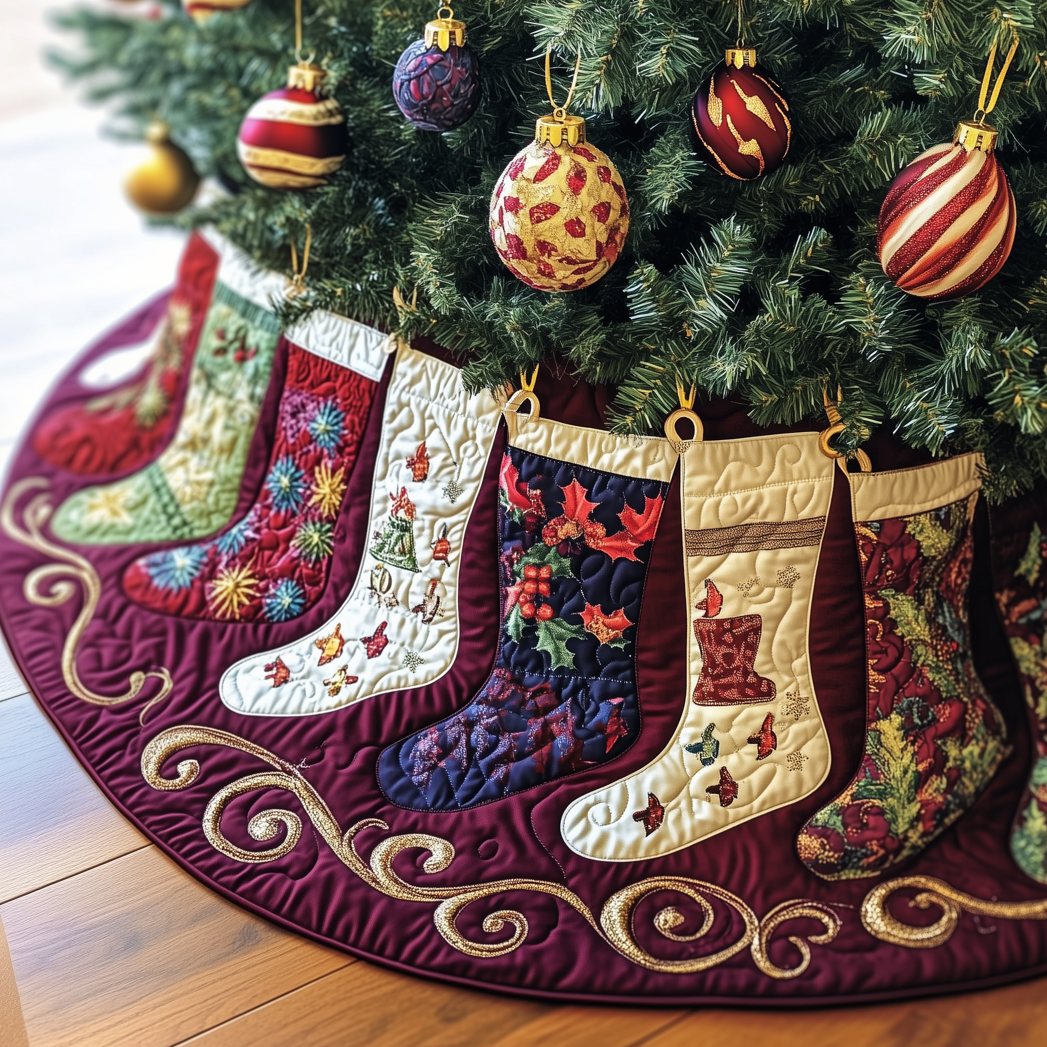 Christmas Stockings Quilted Tree Skirt Style Meets Comfort in the Perfect Christmas Tree Skirt Christmas Stockings Quilted Tree Skirt Style Meets Comfort in the Perfect Christmas Tree Skirt