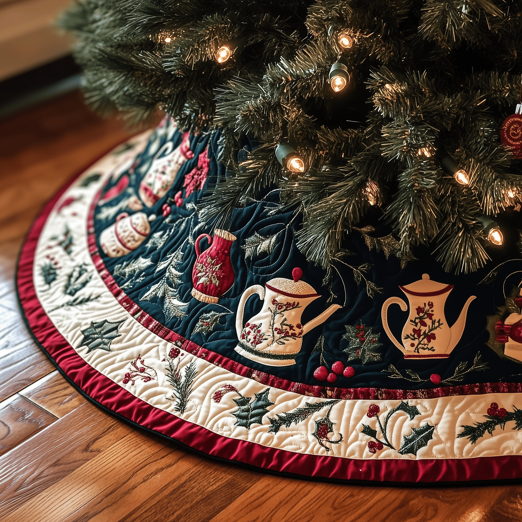 Christmas Teapot Quilted Tree Skirt Celebrate Family Moments with a Protective Tree Skirt Christmas Teapot Quilted Tree Skirt Celebrate Family Moments with a Protective Tree Skirt