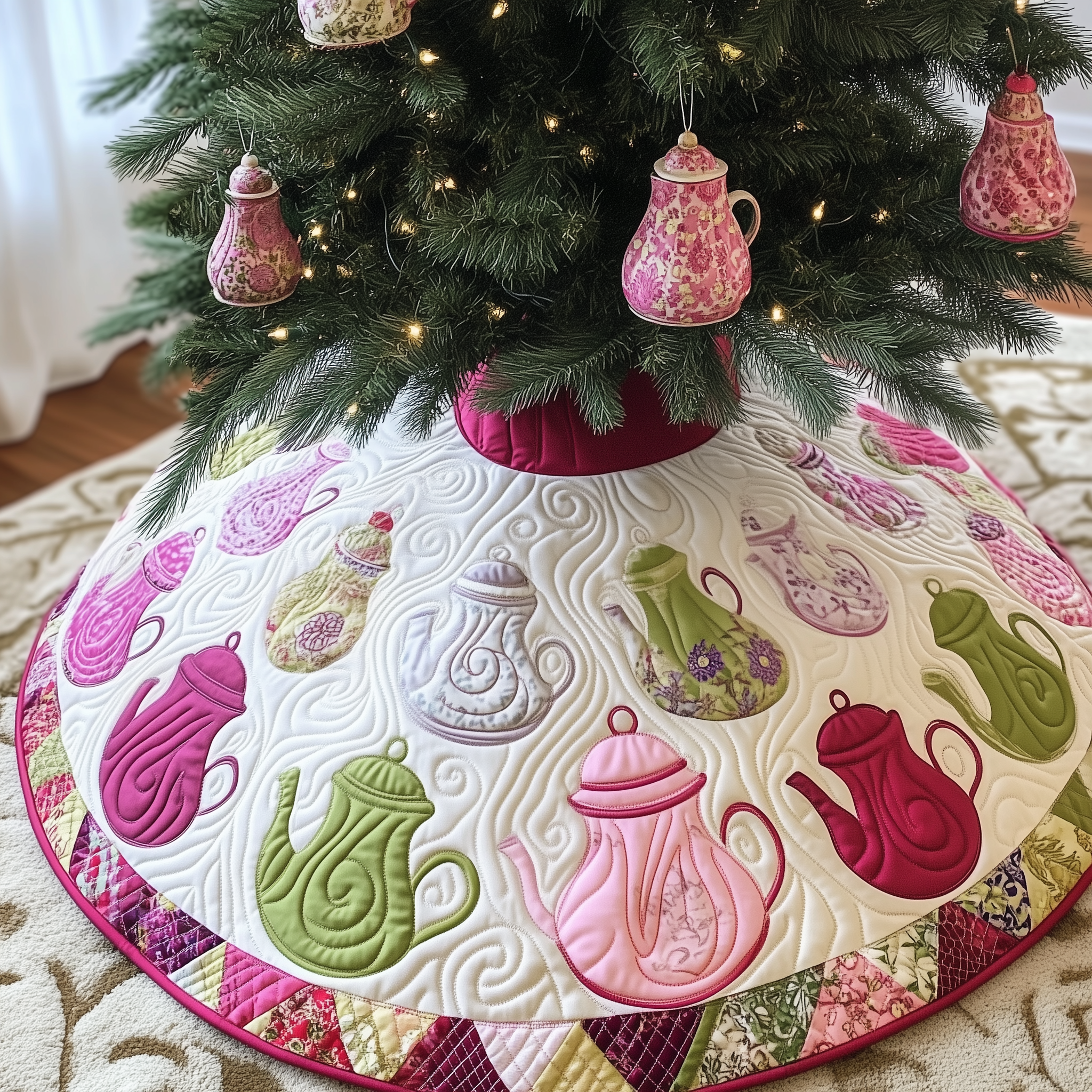 Christmas Teapot Quilted Tree Skirt Feel the Warmth of the Holidays with a Safe Tree Skirt Christmas Teapot Quilted Tree Skirt Feel the Warmth of the Holidays with a Safe Tree Skirt