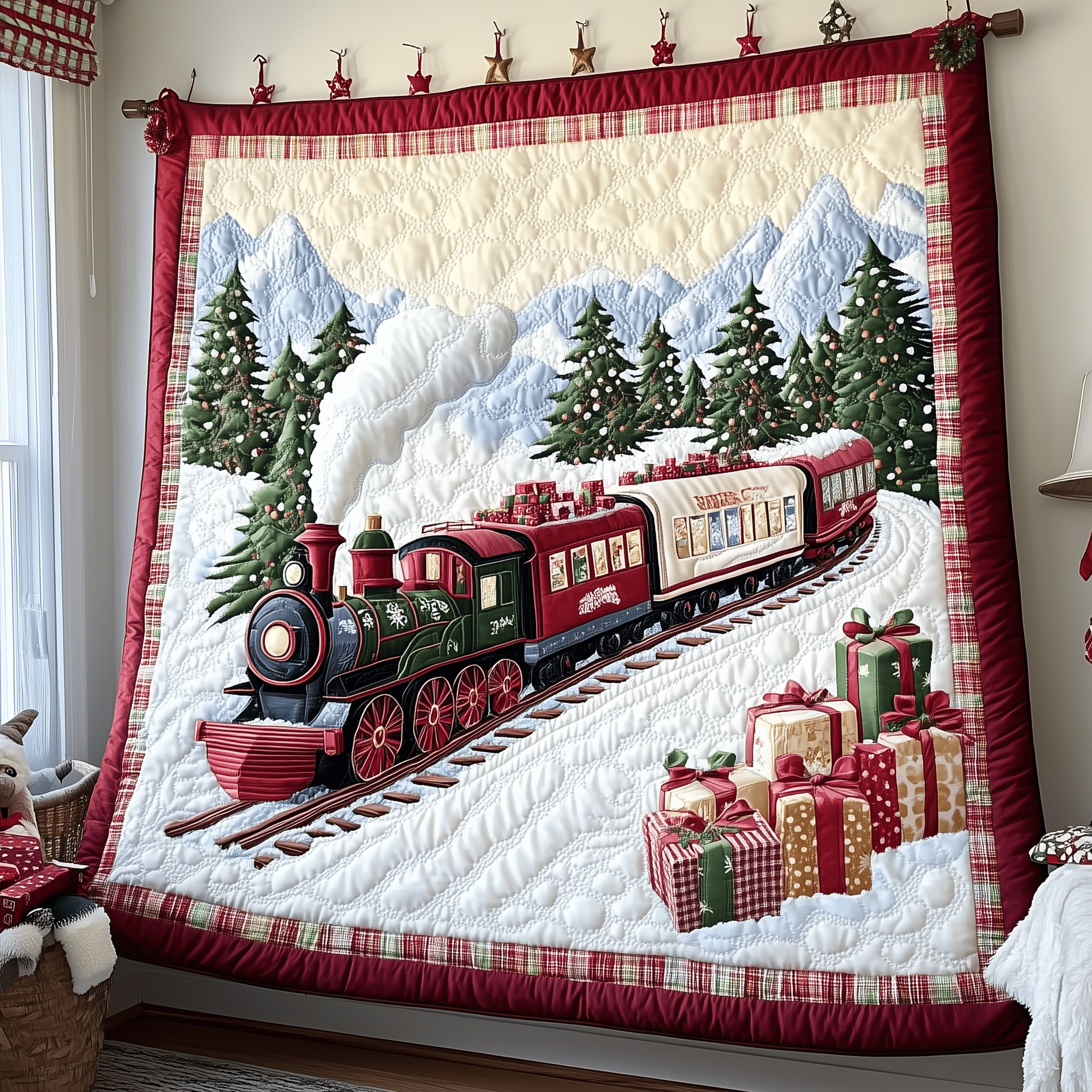Christmas Train to Wonderland Quilted Blanket Experience the Ultimate in Custom Comfort Christmas Train to Wonderland Quilted Blanket Experience the Ultimate in Custom Comfort