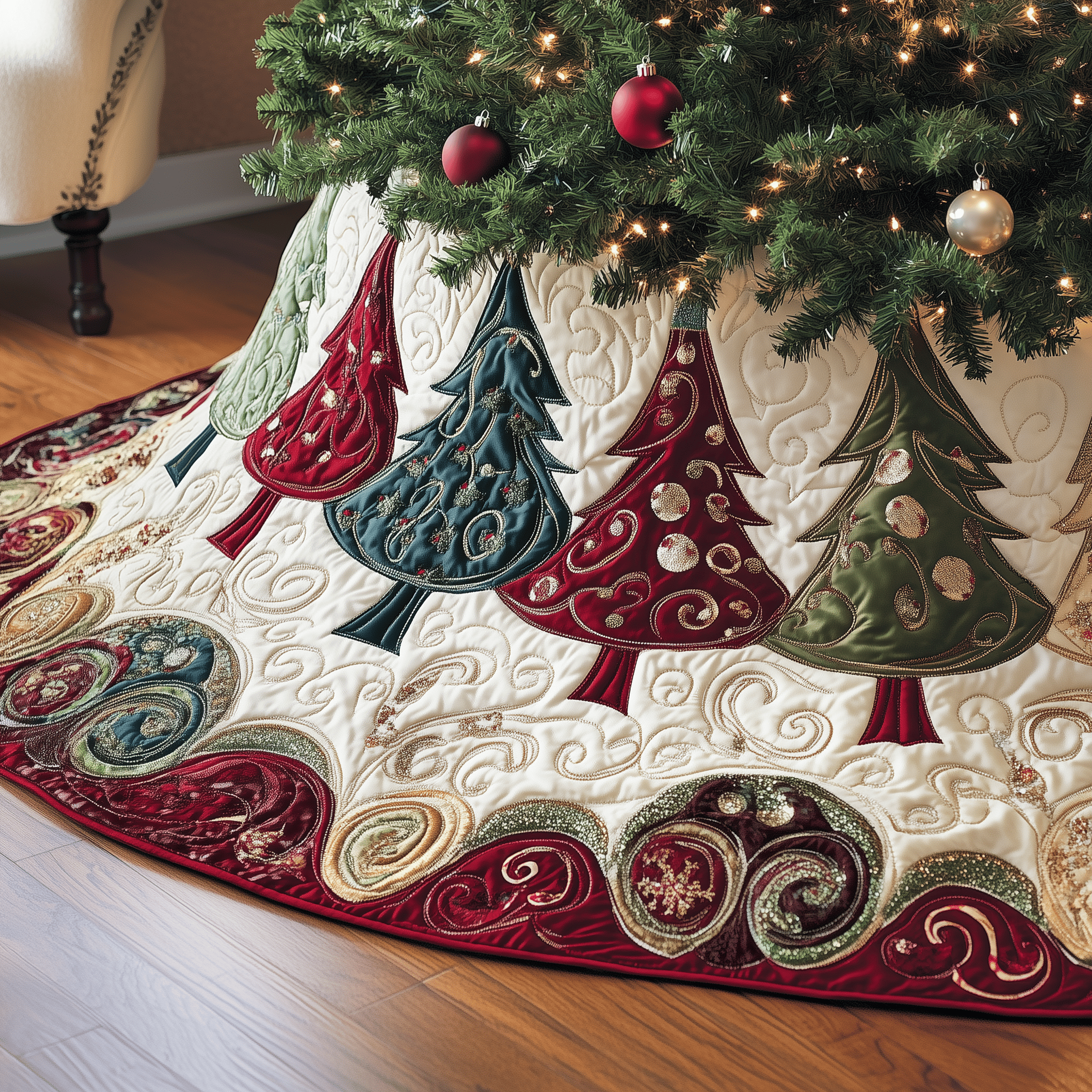 Christmas Tree Quilted Tree Skirt Bring Joy to Your Home with a Trustworthy Tree Skirt Christmas Tree Quilted Tree Skirt Bring Joy to Your Home with a Trustworthy Tree Skirt
