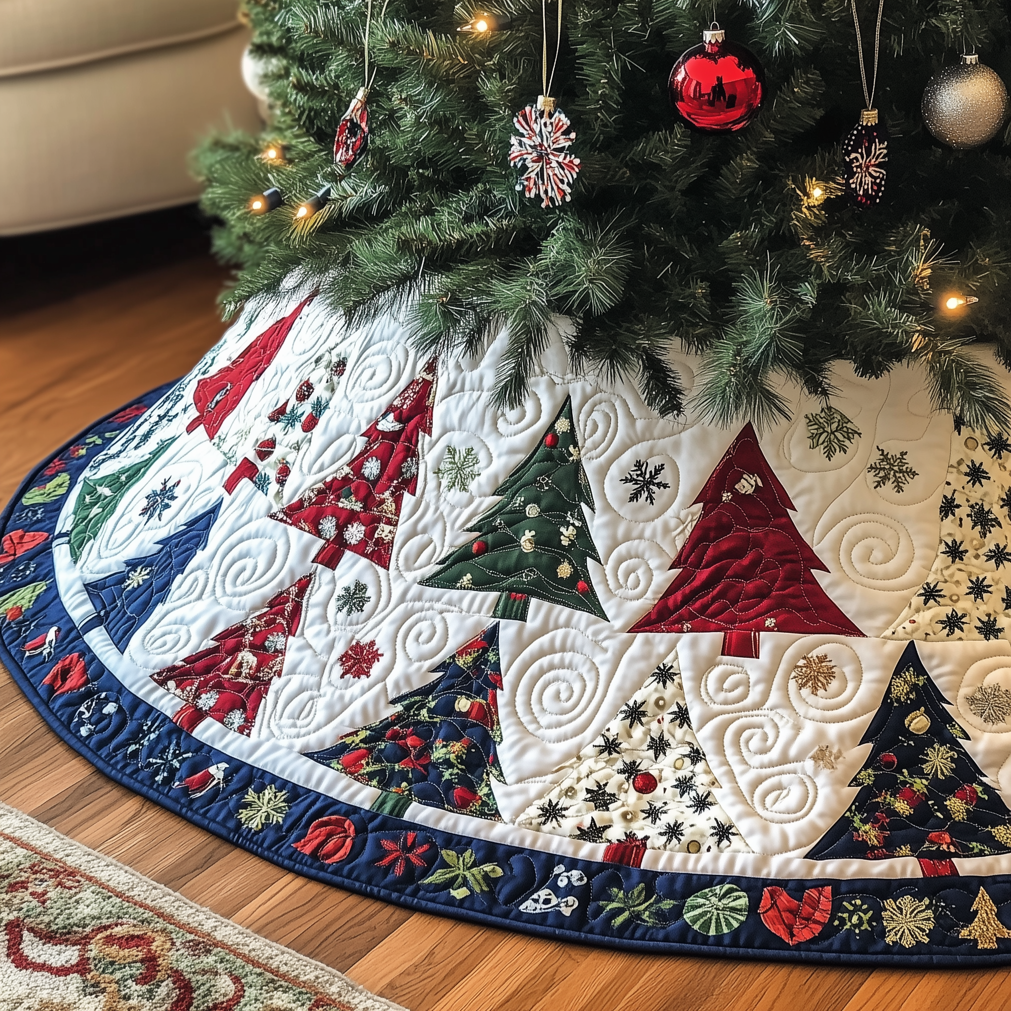 Christmas Tree Quilted Tree Skirt Celebrate Every Detail with a Safe and Stylish Tree Skirt Christmas Tree Quilted Tree Skirt Celebrate Every Detail with a Safe and Stylish Tree Skirt