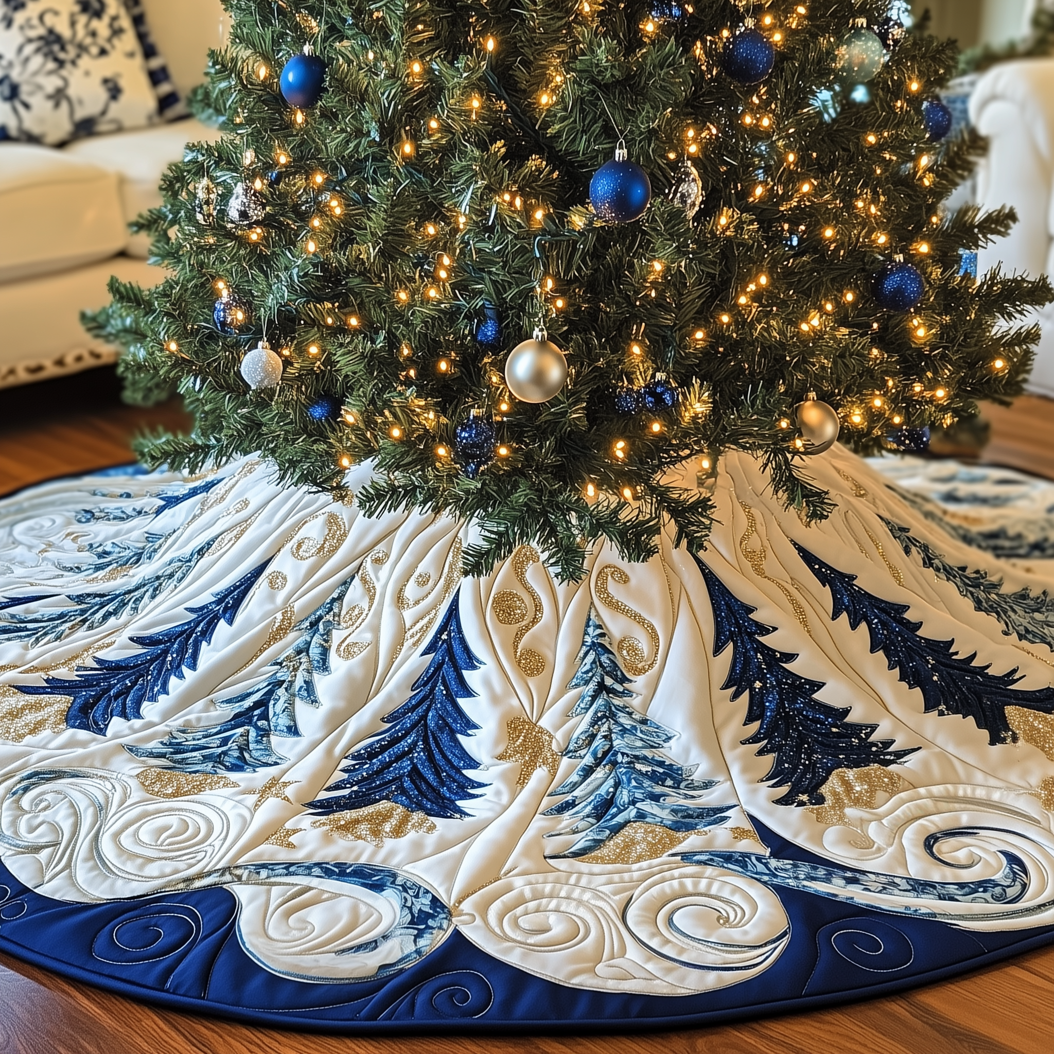 Christmas Tree Quilted Tree Skirt Feel Closer to Home with Safe Holiday Decor Christmas Tree Quilted Tree Skirt Feel Closer to Home with Safe Holiday Decor