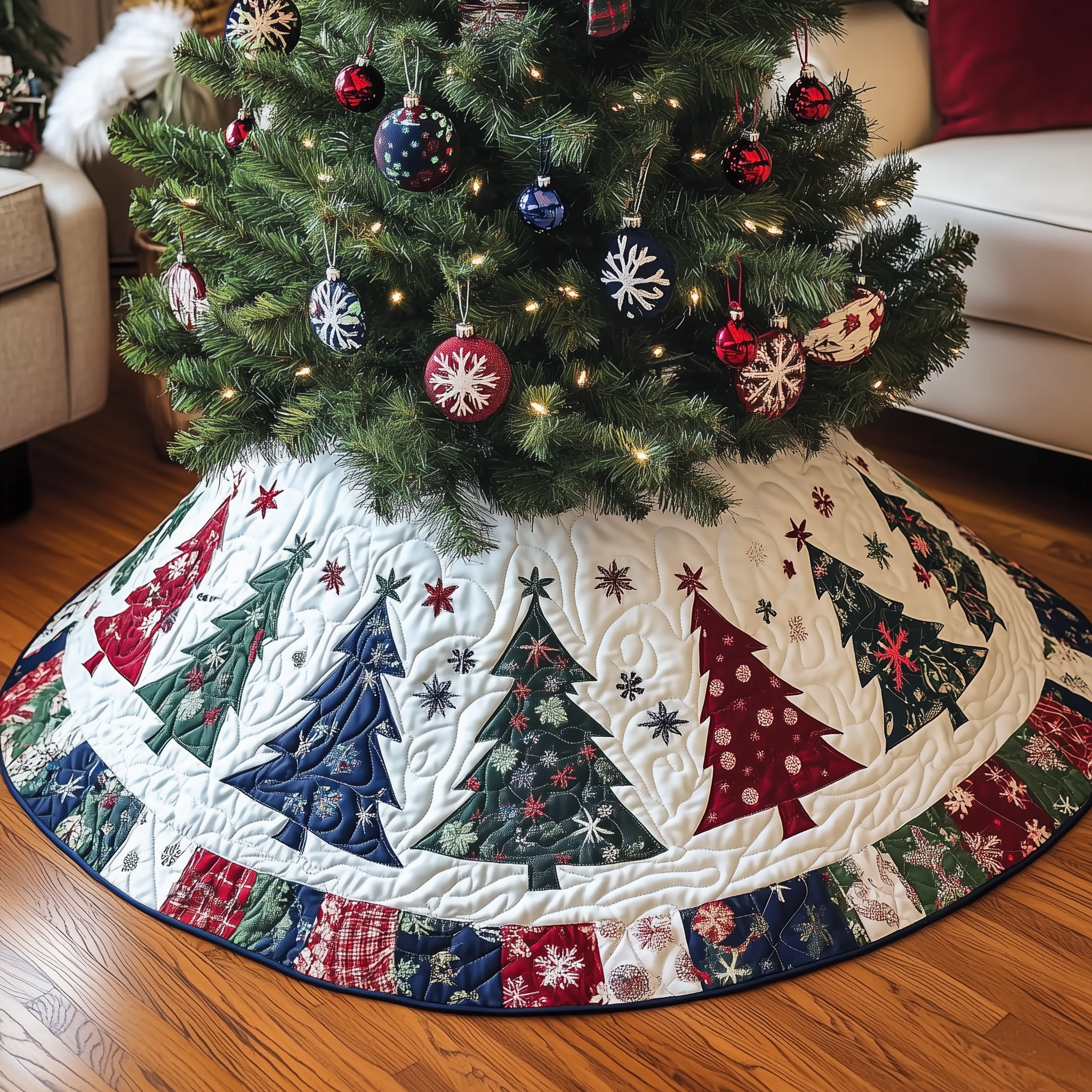 Christmas Tree Quilted Tree Skirt Feel Good About Your Tree Decor This Holiday Christmas Tree Quilted Tree Skirt Feel Good About Your Tree Decor This Holiday