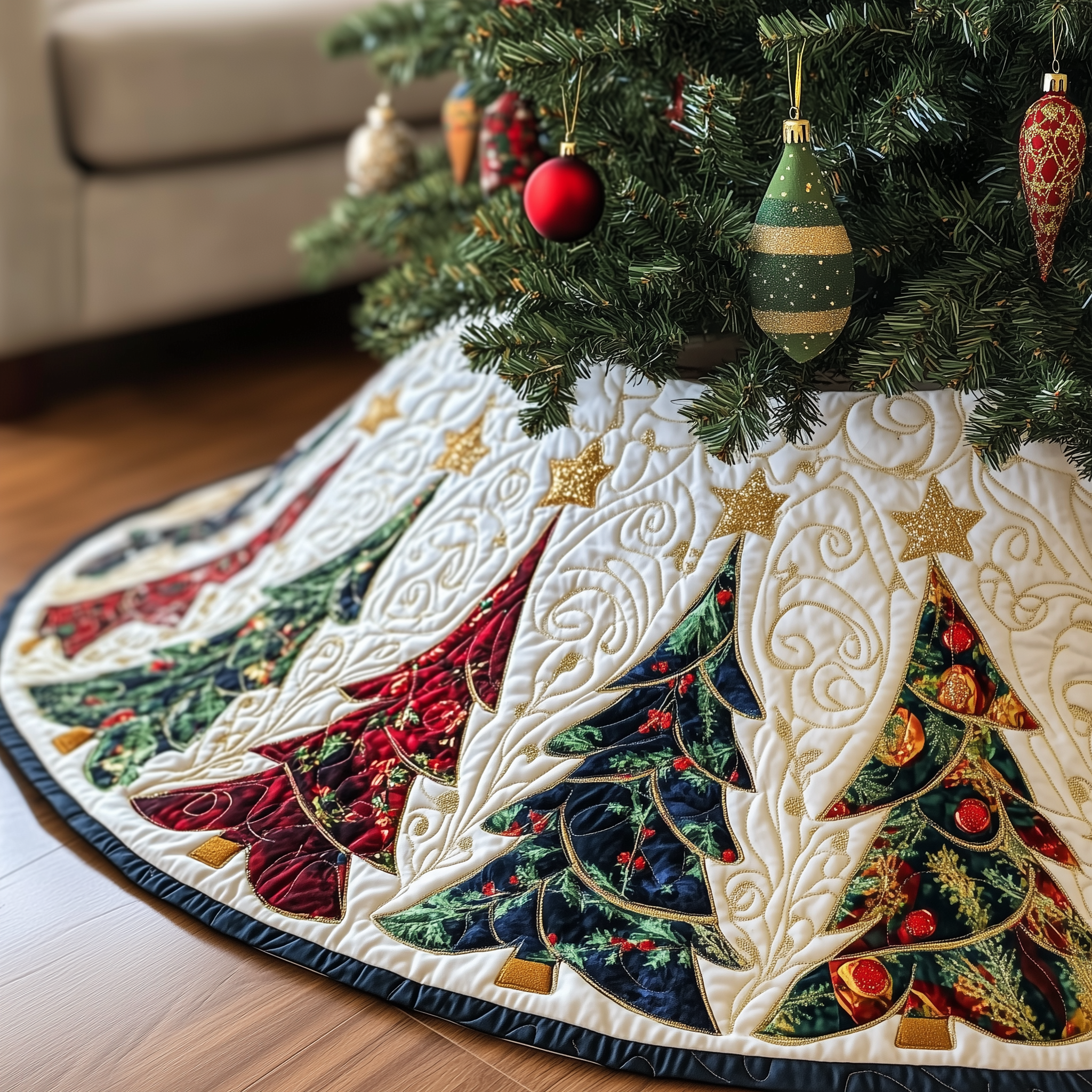 Christmas Tree Quilted Tree Skirt Keep Your Loved Ones Safe with the Perfect Tree Skirt Christmas Tree Quilted Tree Skirt Keep Your Loved Ones Safe with the Perfect Tree Skirt