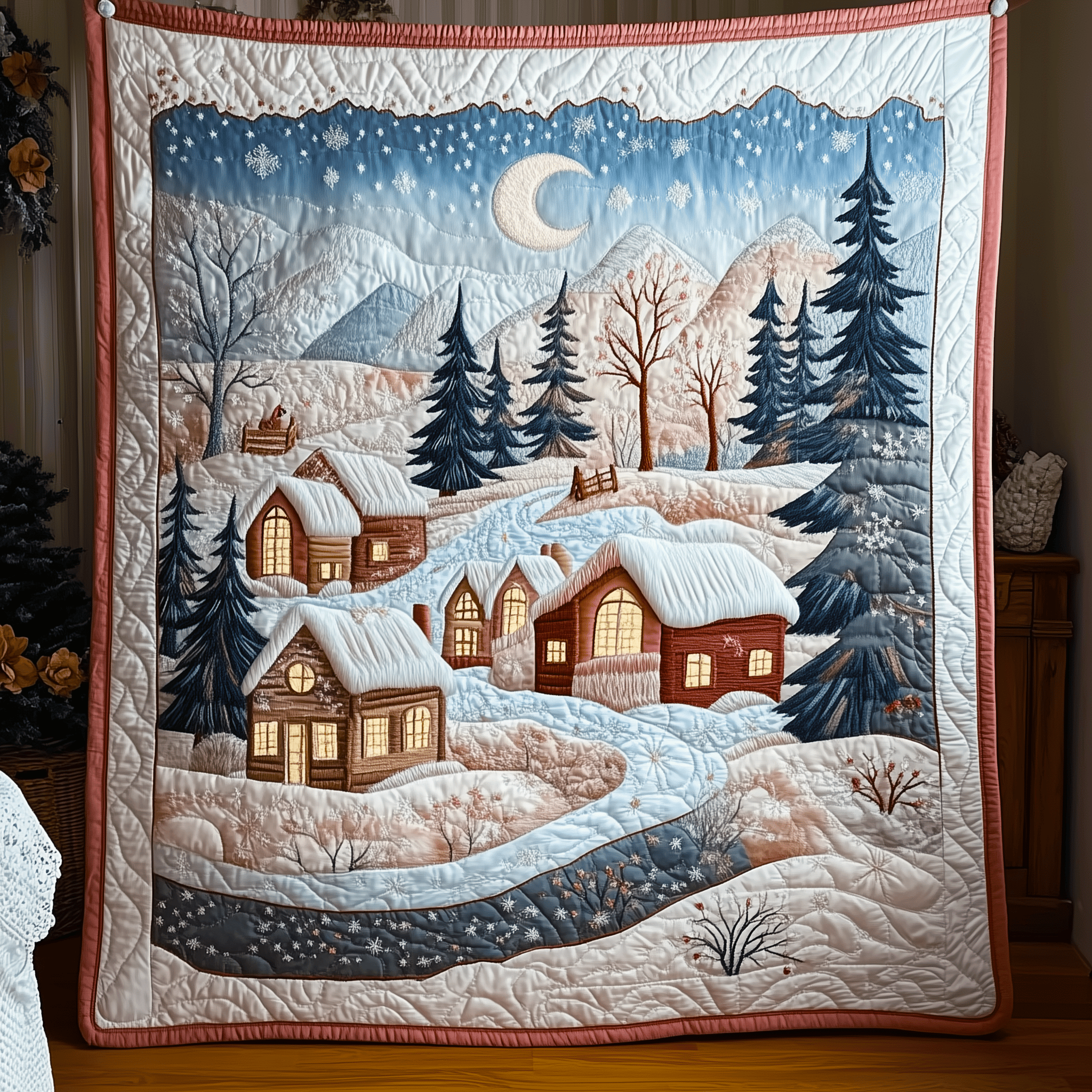 Christmas Village Quilted Blanket Feel Closer to Your Loved Ones with a Shared Blanket Christmas Village Quilted Blanket Feel Closer to Your Loved Ones with a Shared Blanket