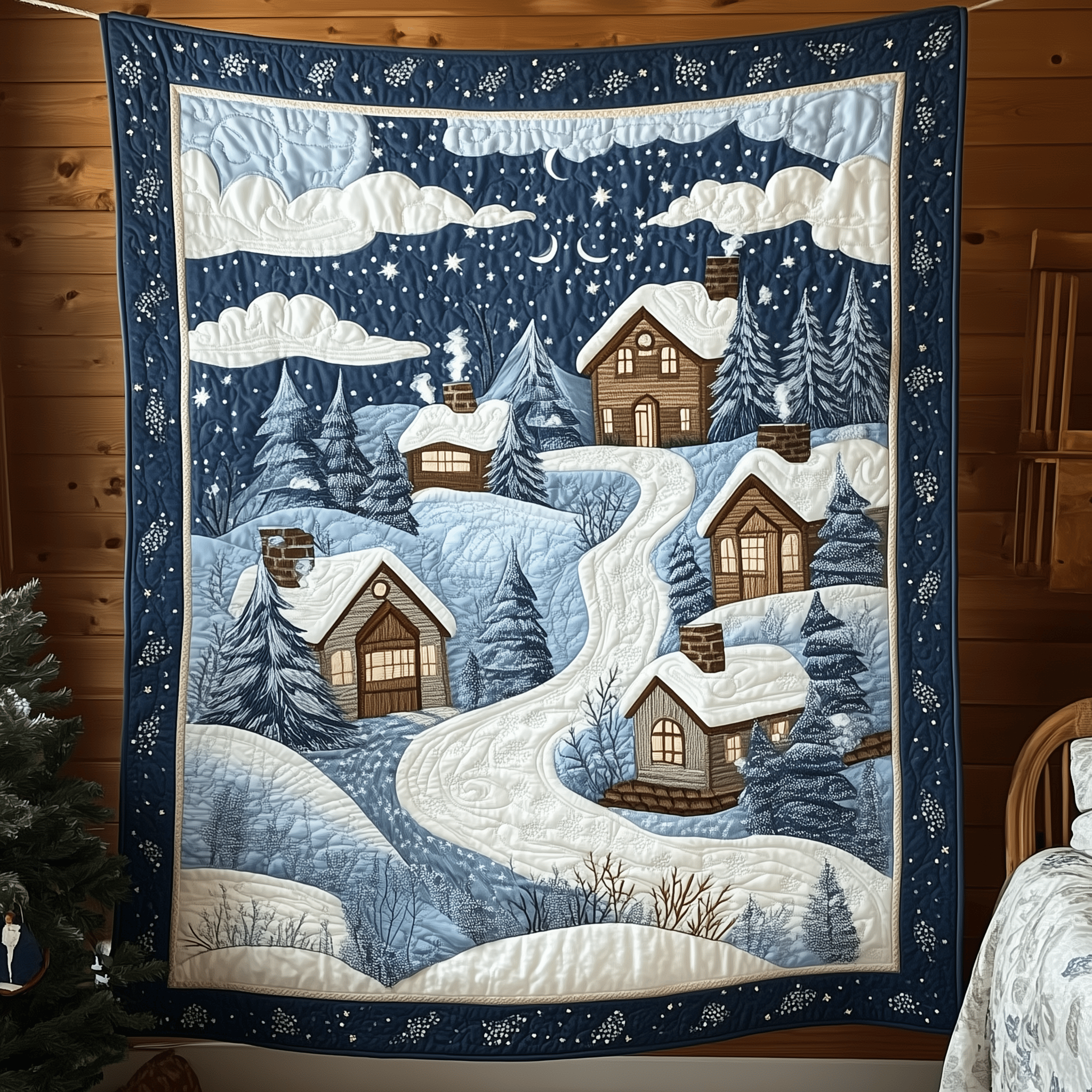 Christmas Village Quilted Blanket Snuggle Up with a Blanket That Brings Everyone Closer Christmas Village Quilted Blanket Snuggle Up with a Blanket That Brings Everyone Closer