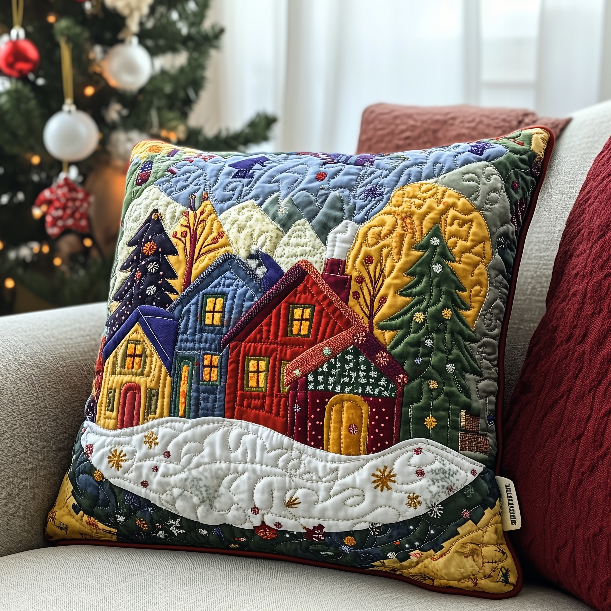 Christmas Village Quilted Pillow Case A Pillow Case That Shields and Shines Christmas Village Quilted Pillow Case A Pillow Case That Shields and Shines