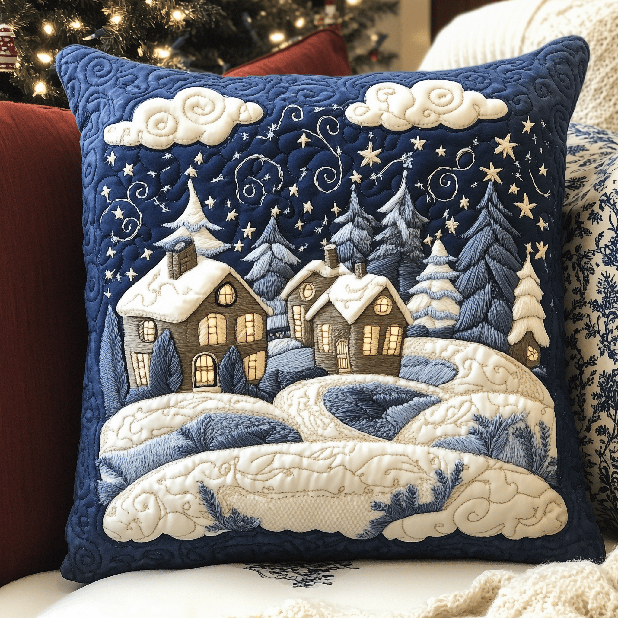 Christmas Village Quilted Pillow Case Feel the Future of Comfort with Modern Pillow Cases Christmas Village Quilted Pillow Case Feel the Future of Comfort with Modern Pillow Cases