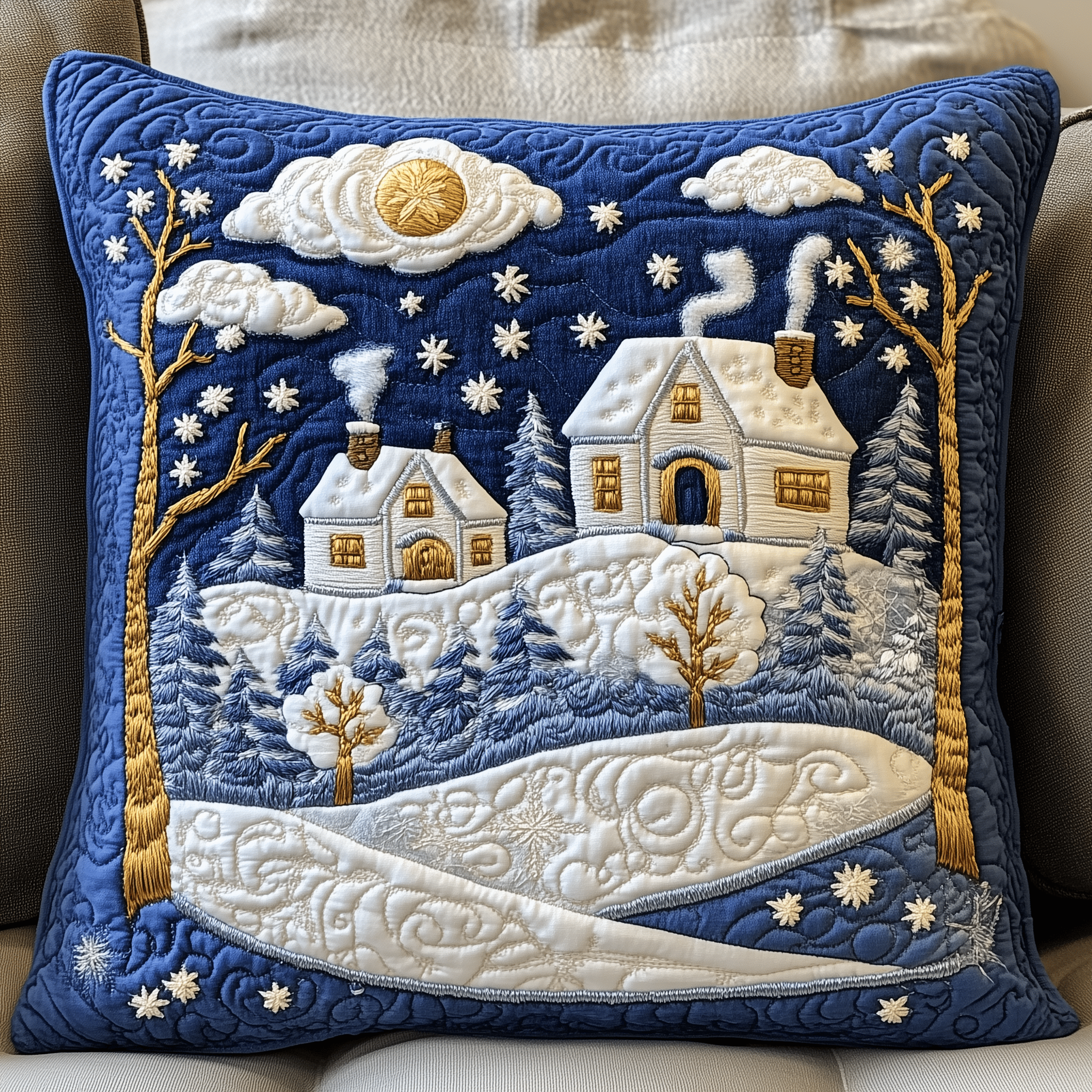 Christmas Village Quilted Pillow Case Feel the Perfect Balance of Function and Style Christmas Village Quilted Pillow Case Feel the Perfect Balance of Function and Style