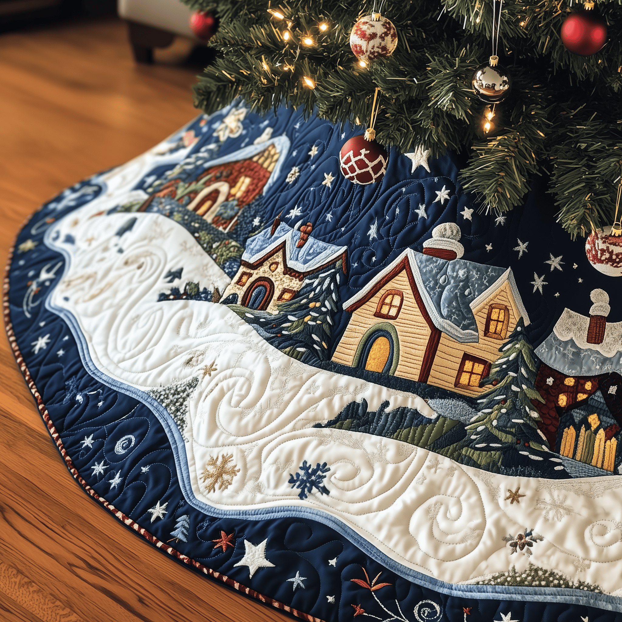 Christmas Village Quilted Tree Skirt Bring Life to Your Holidays with a Safe and Stylish Skirt Christmas Village Quilted Tree Skirt Bring Life to Your Holidays with a Safe and Stylish Skirt