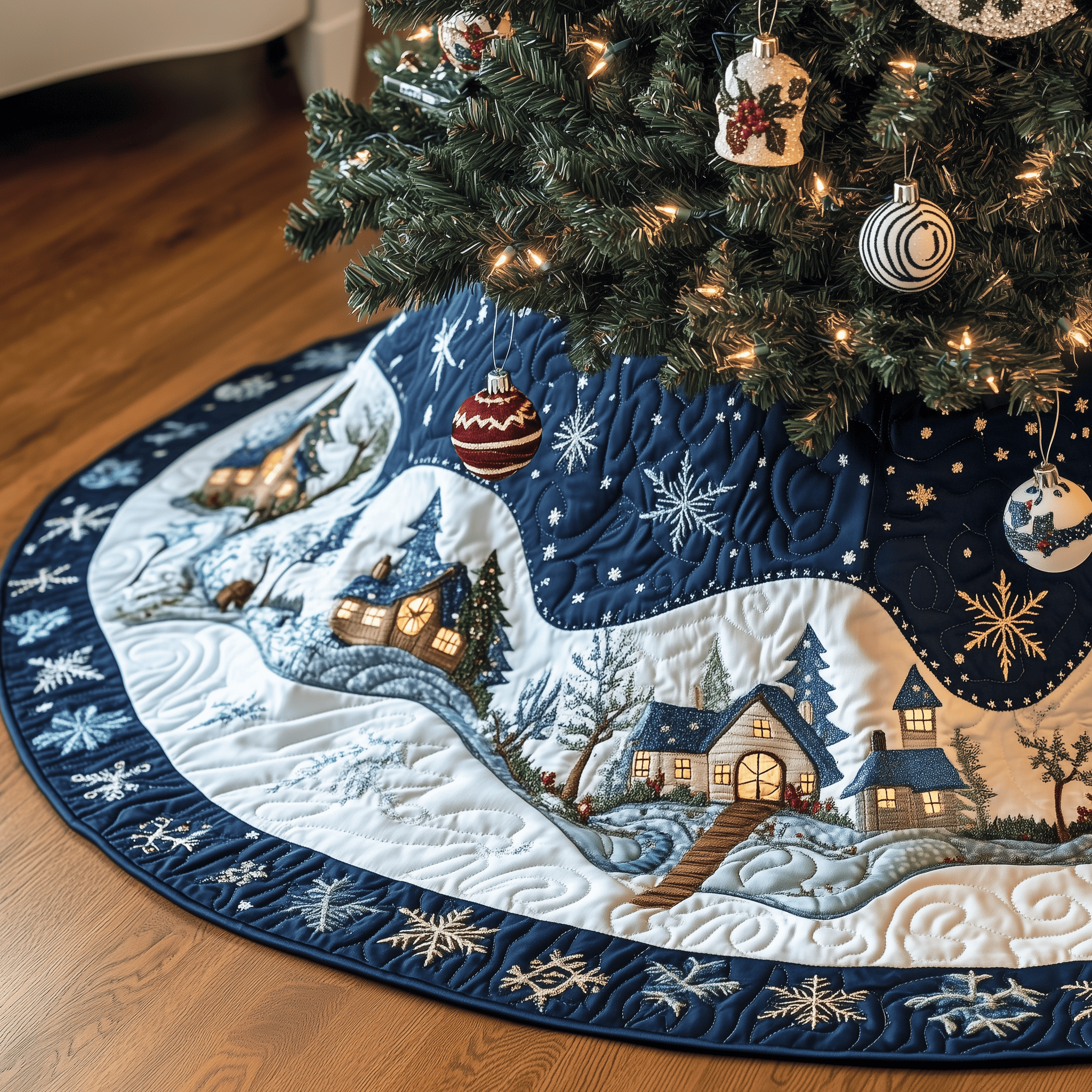 Christmas Village Quilted Tree Skirt Celebrate With Peace of Mind and a Durable Tree Skirt Christmas Village Quilted Tree Skirt Celebrate With Peace of Mind and a Durable Tree Skirt