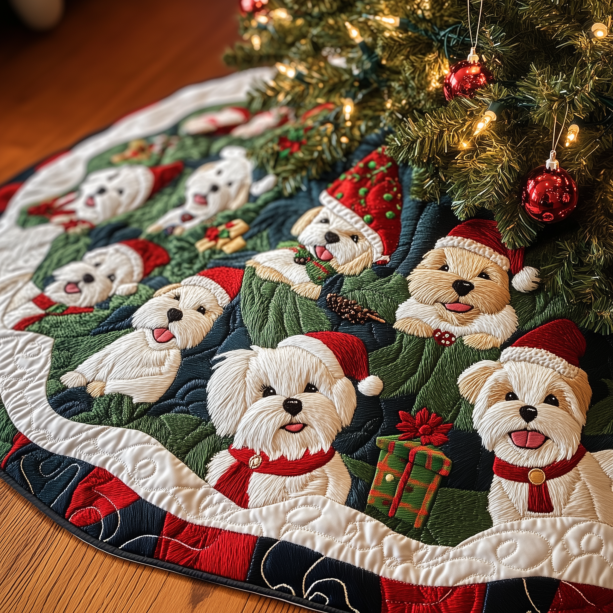 Christmas Westie Quilted Tree Skirt Celebrate Your Way with a Chic and Functional Tree Skirt Christmas Westie Quilted Tree Skirt Celebrate Your Way with a Chic and Functional Tree Skirt