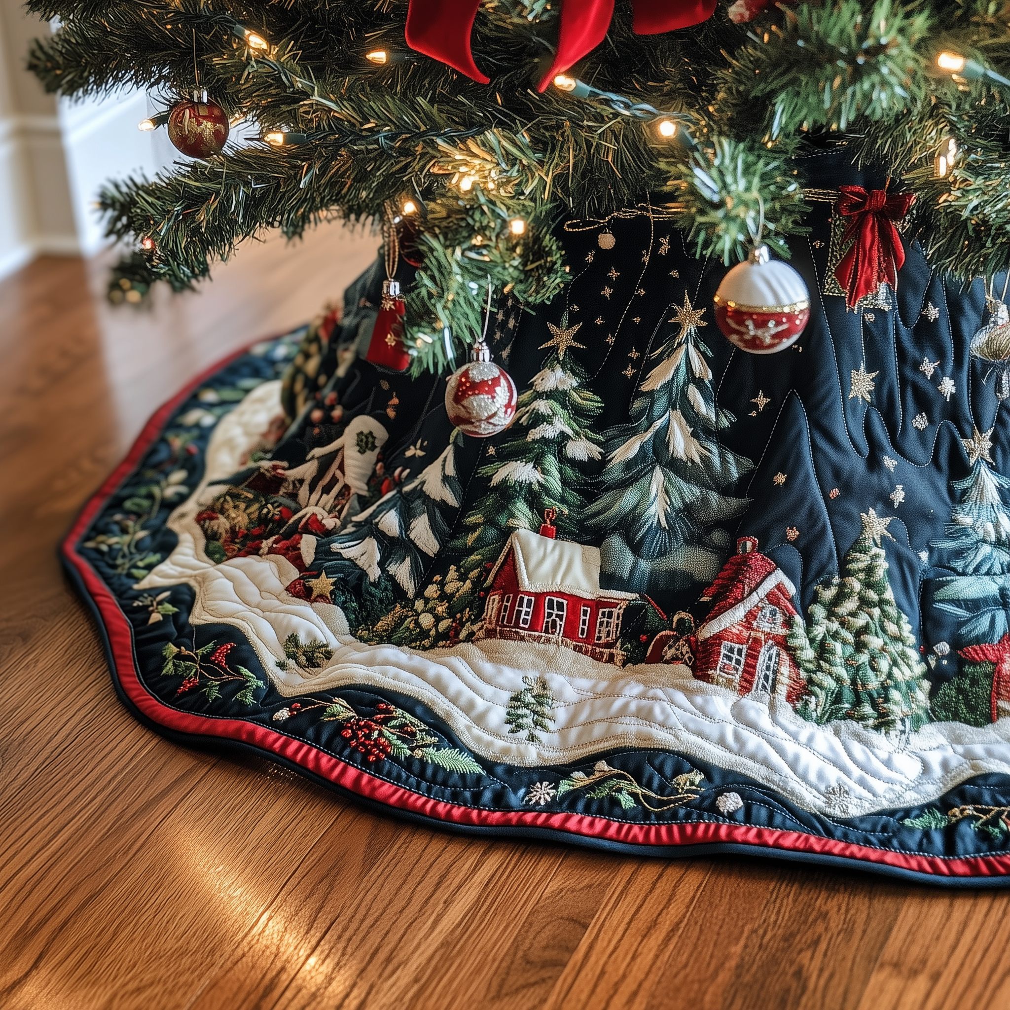 Christmas Winter Wonderland Quilted Tree Skirt Celebrate Fully Present with a Safe and Stylish Skirt Christmas Winter Wonderland Quilted Tree Skirt Celebrate Fully Present with a Safe and Stylish Skirt