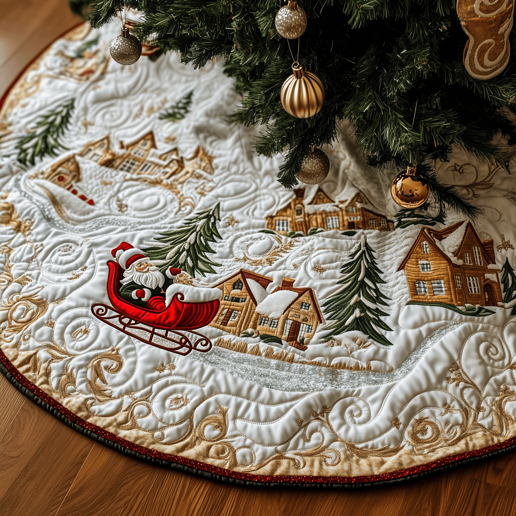 Christmas Winter Wonderland Quilted Tree Skirt Celebrate the Season Safely with a Durable Tree Skirt Christmas Winter Wonderland Quilted Tree Skirt Celebrate the Season Safely with a Durable Tree Skirt