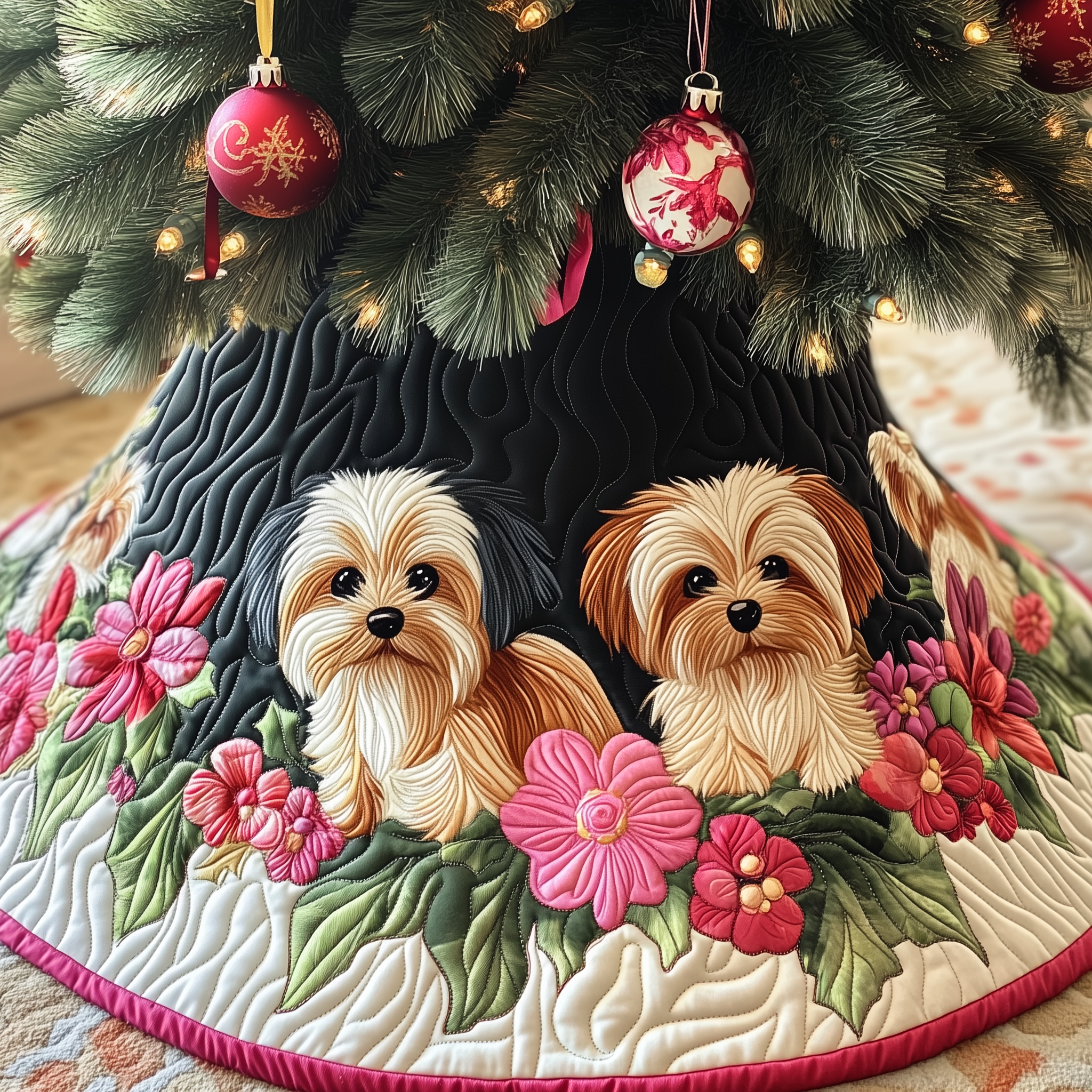 Christmas Yorkshire Terrier Quilted Tree Skirt Feel the Spirit of the Holidays with a Trusted Tree Skirt Christmas Yorkshire Terrier Quilted Tree Skirt Feel the Spirit of the Holidays with a Trusted Tree Skirt