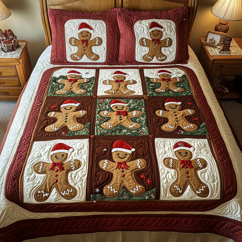 Cinnamon Cheer Quilted Bedding Set Gingerbread Man Gifts Cinnamon Cheer Quilted Bedding Set Gingerbread Man Gifts