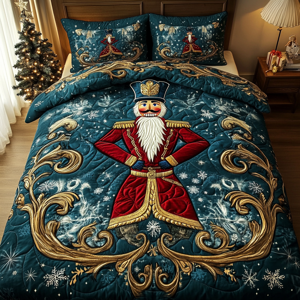 Classic Christmas Nutcracker Quilted Bedding Set Unique Nutcracker Gifts Classic Christmas Nutcracker Quilted Bedding Set Unique Nutcracker Gifts
