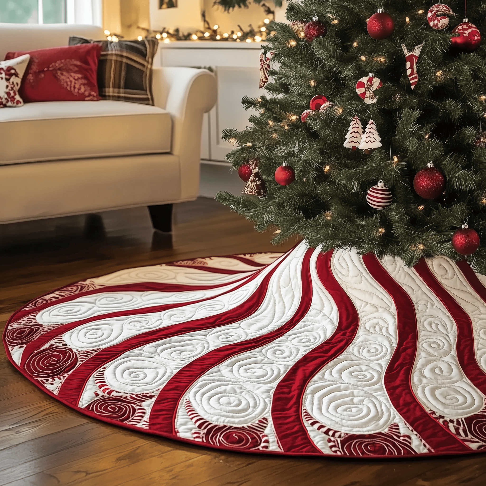 Classic Peppermint Candy Quilted Tree Skirt Celebrate Joyfully with a Stylish Christmas Tree Skirt Classic Peppermint Candy Quilted Tree Skirt Celebrate Joyfully with a Stylish Christmas Tree Skirt