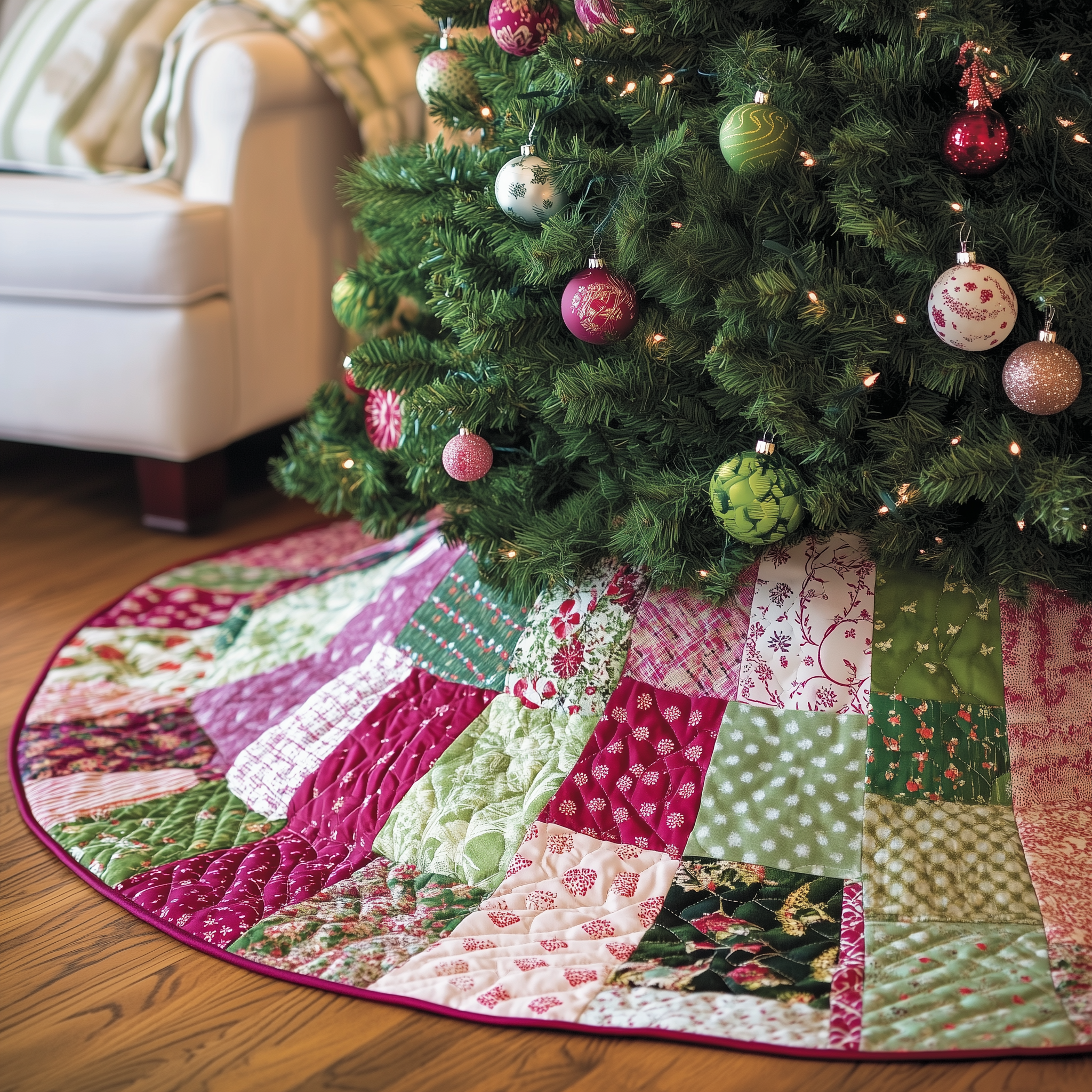 Classic Pink Green Patchwork Quilted Tree Skirt Celebrate Life's Little Moments with a Perfect Tree Skirt Classic Pink Green Patchwork Quilted Tree Skirt Celebrate Life's Little Moments with a Perfect Tree Skirt