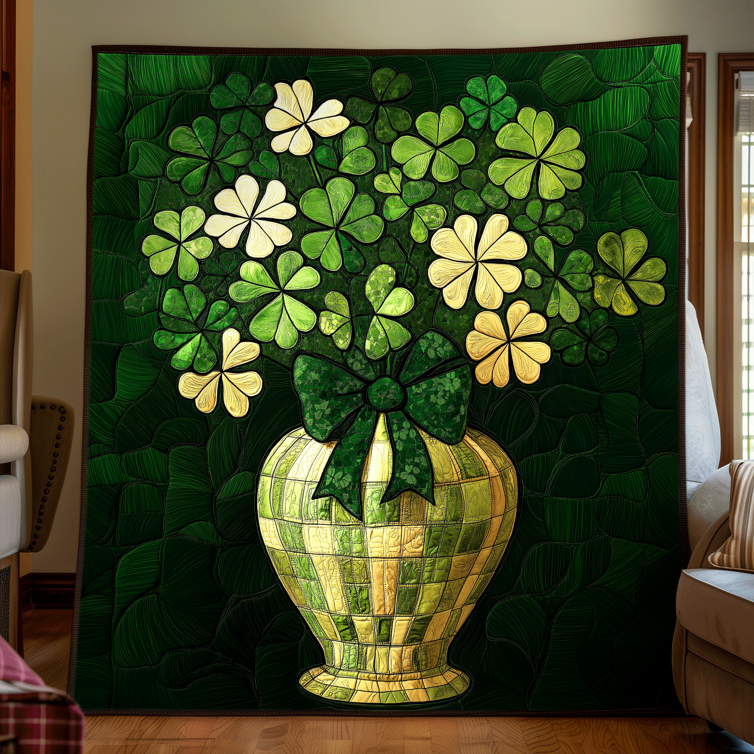 Clover Essence Vibes Quilted Blanket Christmas Gifts For Her Clover Essence Vibes Quilted Blanket Christmas Gifts For Her