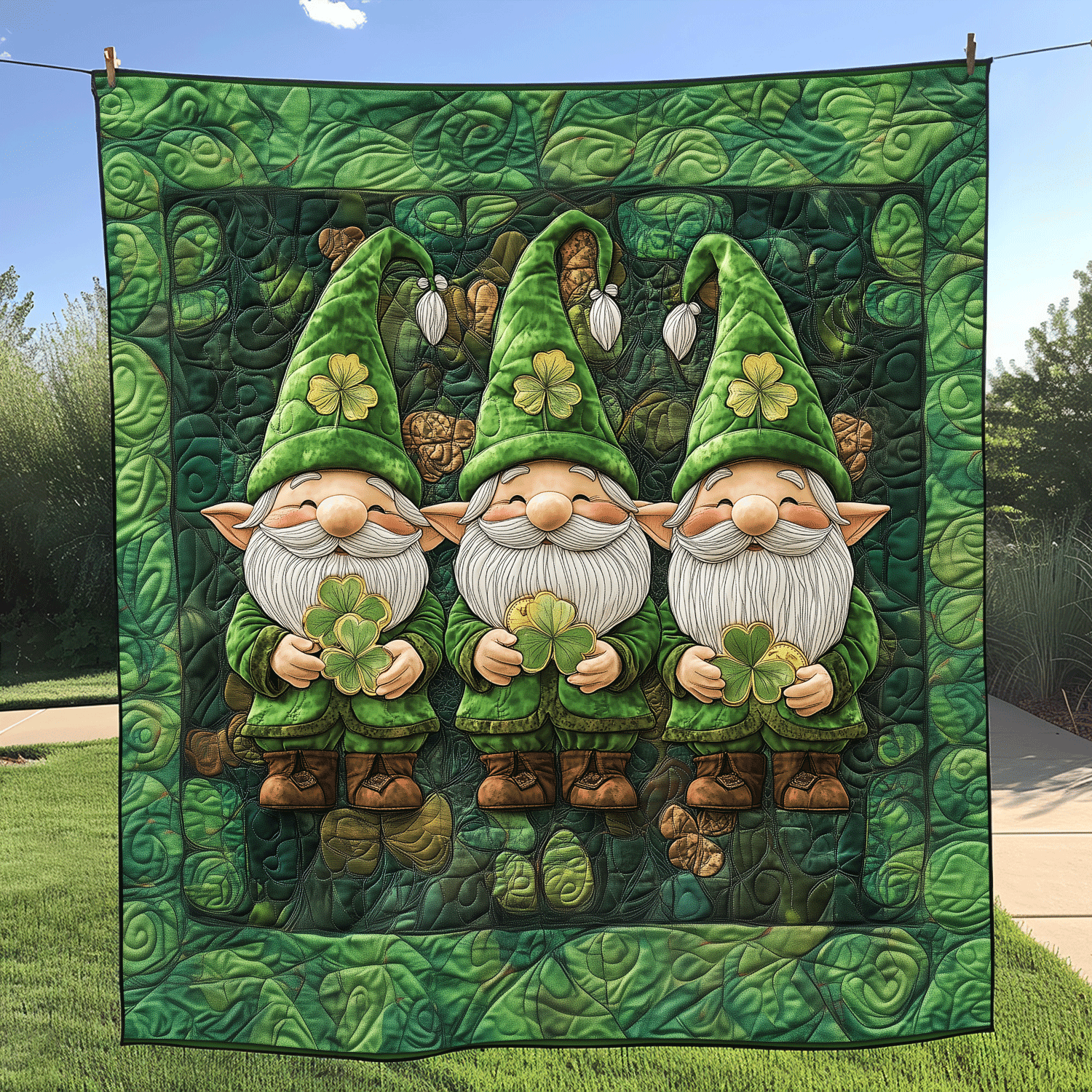 Clover Grove Gnome Quilted Blanket Christmas Gifts For Women Clover Grove Gnome Quilted Blanket Christmas Gifts For Women