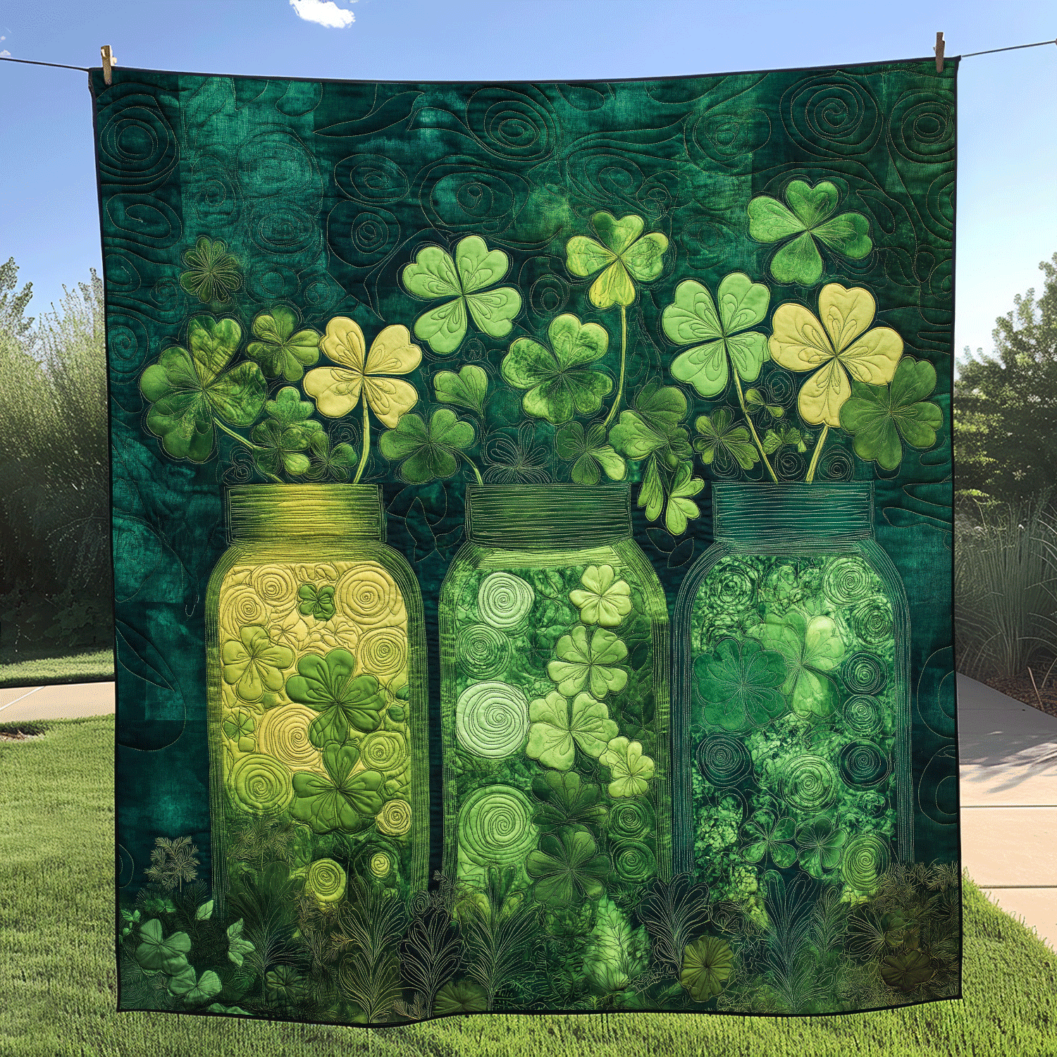 Clover Jar Keepsake Quilted Blanket Xmas Gifts For Her Clover Jar Keepsake Quilted Blanket Xmas Gifts For Her