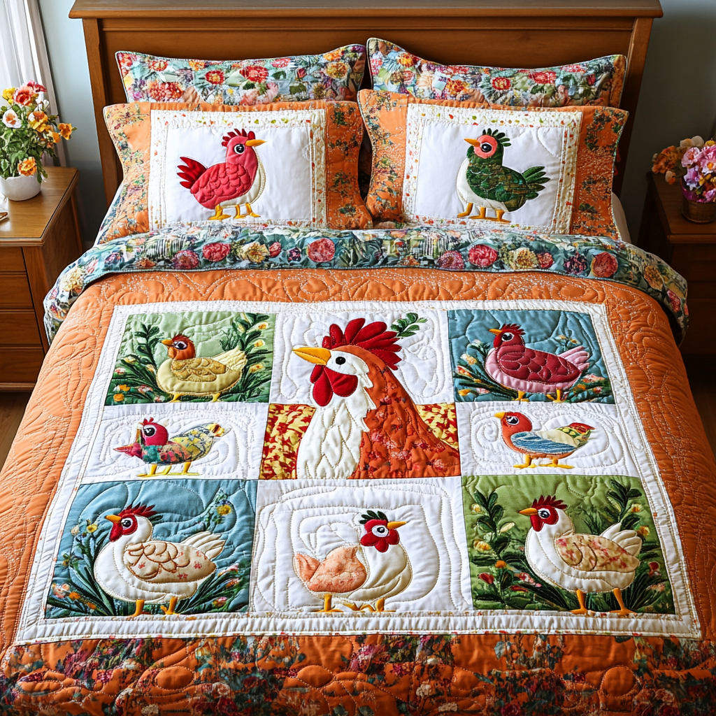 Cluckin Good Quilted Bedding Set Chicken Gifts For Chicken Lovers Cluckin Good Quilted Bedding Set Chicken Gifts For Chicken Lovers