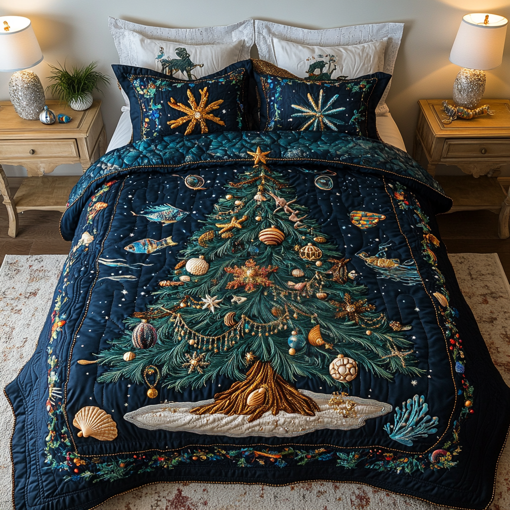 Coastal Glow Quilted Bedding Set Presents For Ocean Lovers Coastal Glow Quilted Bedding Set Presents For Ocean Lovers