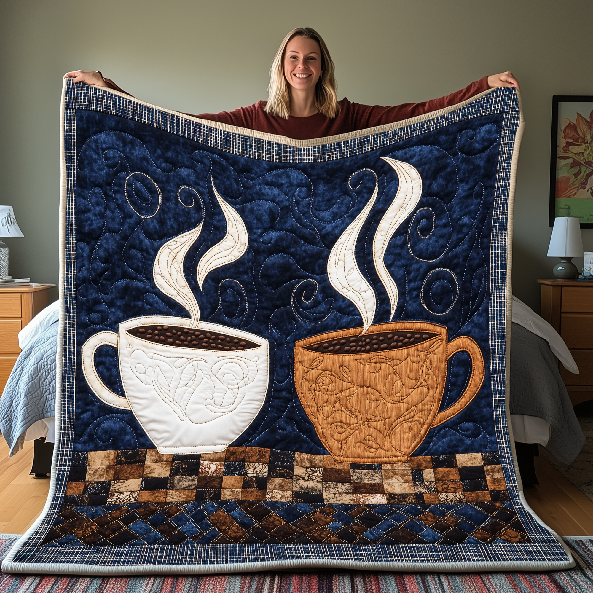 Coffee Cup Quilted Blanket Nice Throw Blankets Coffee Novelty Gifts Coffee Cup Quilted Blanket Nice Throw Blankets Coffee Novelty Gifts