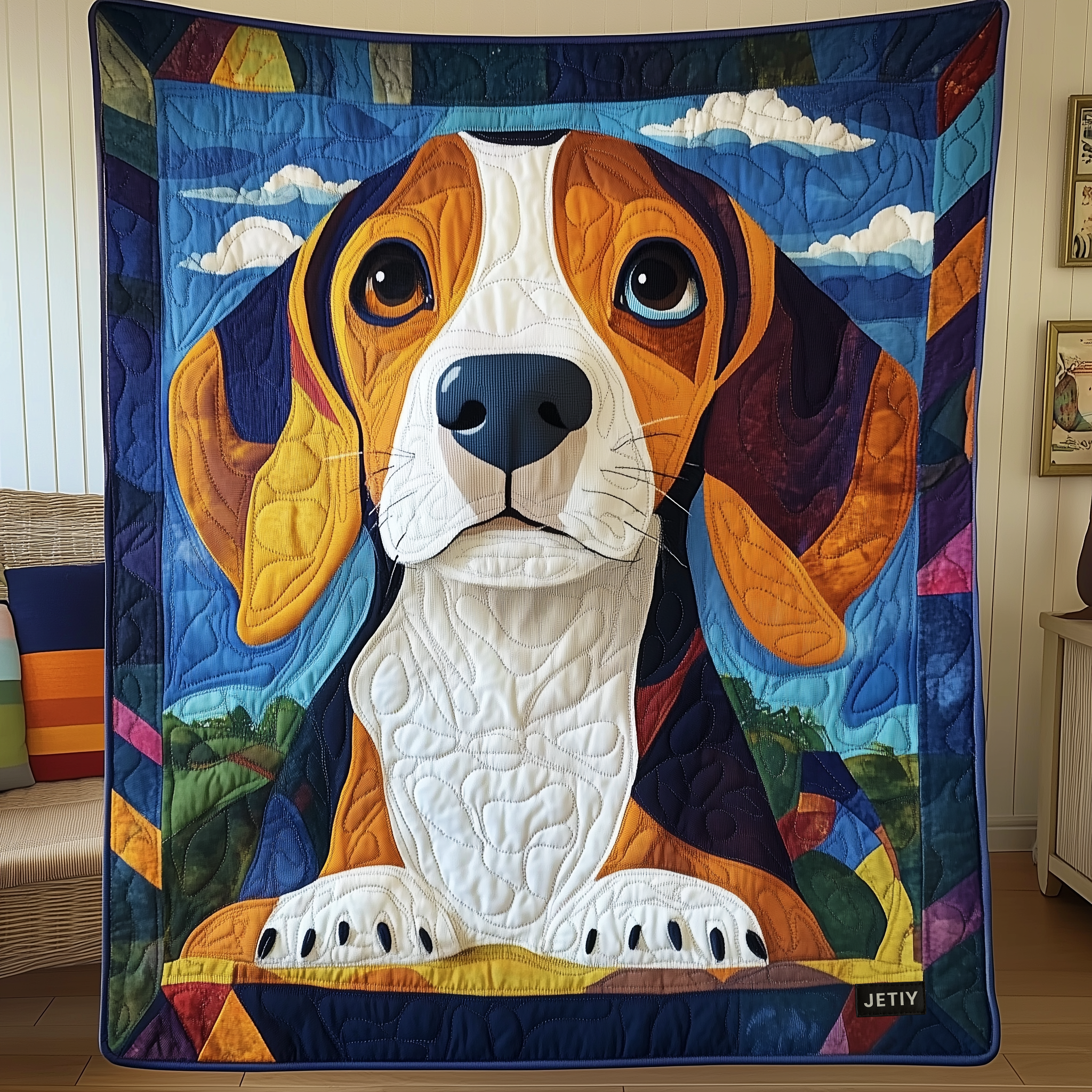Colorful Beagle Quilted Blanket Feel the Heart of Home with a Blanket That Embraces All Colorful Beagle Quilted Blanket Feel the Heart of Home with a Blanket That Embraces All
