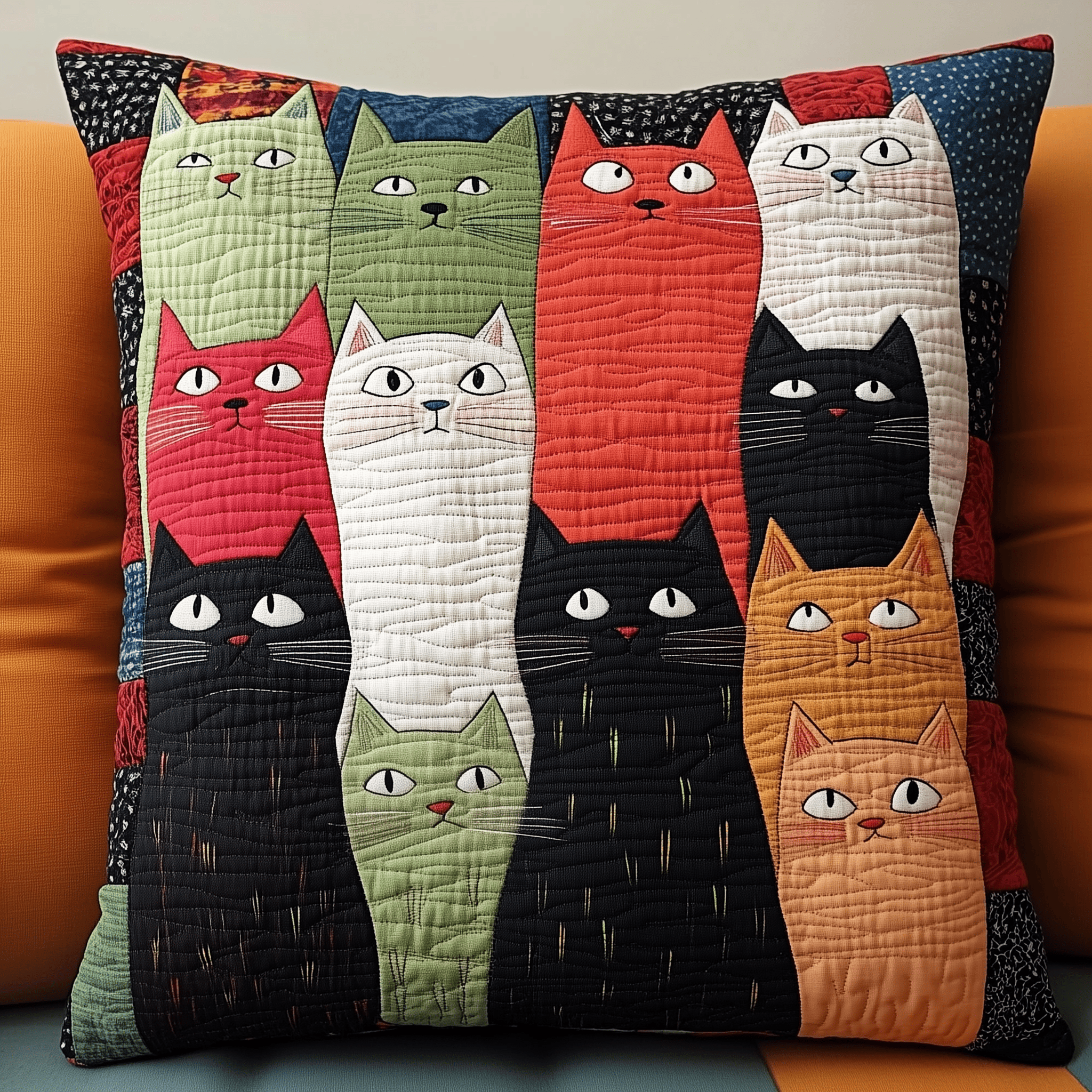 Colorful Cat Gaze Quilted Pillow Case A Stylish and Cozy Night Starts with the Perfect Pillow Case Colorful Cat Gaze Quilted Pillow Case A Stylish and Cozy Night Starts with the Perfect Pillow Case