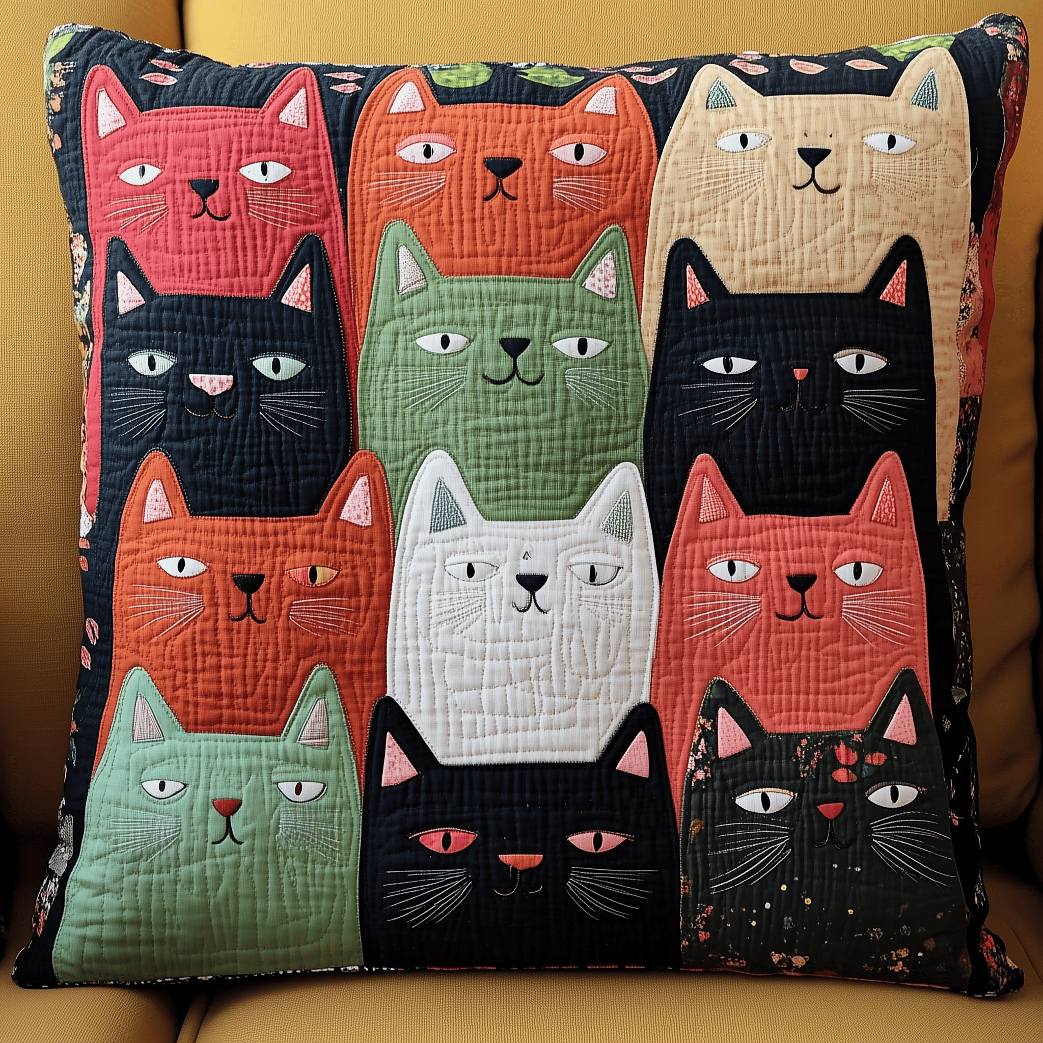 Colorful Cat Gaze Quilted Pillow Case Experience Unmatched Comfort with Our Pillow Cases Colorful Cat Gaze Quilted Pillow Case Experience Unmatched Comfort with Our Pillow Cases